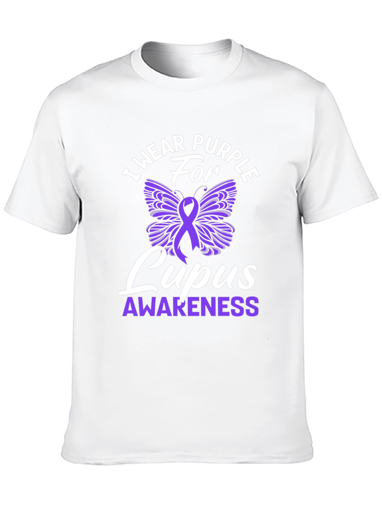 Purple Lupus Awareness Butterfly T-Shirt