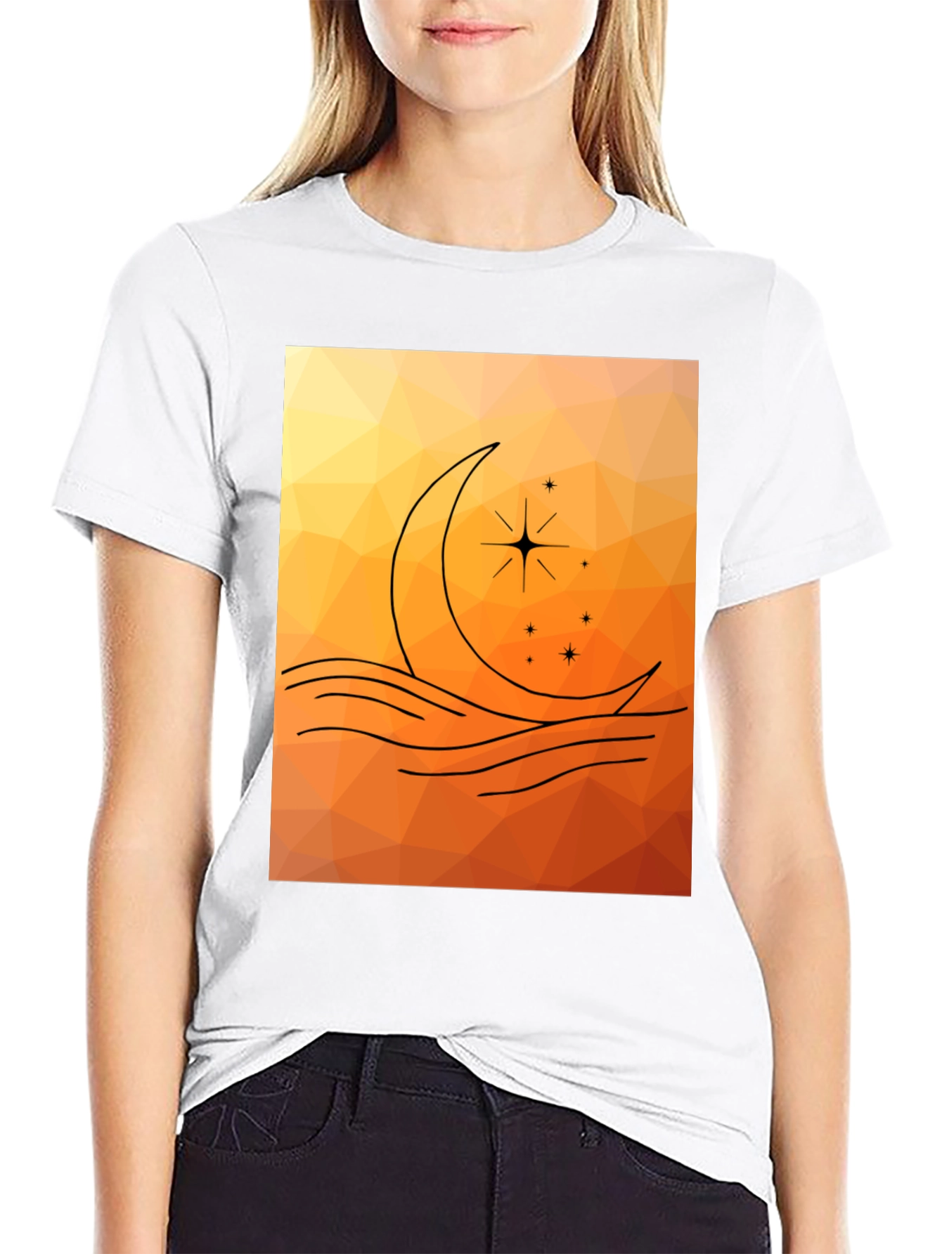Geometric Moon & Stars Graphic Tee