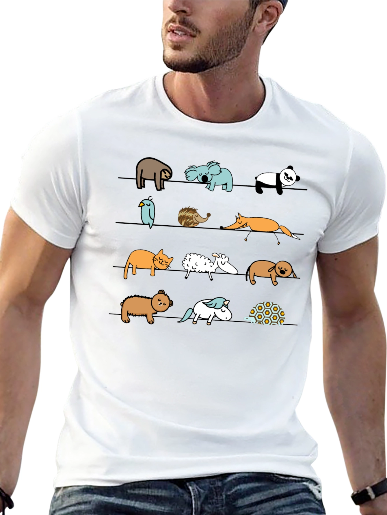 Animal Line Up Graphic Tee