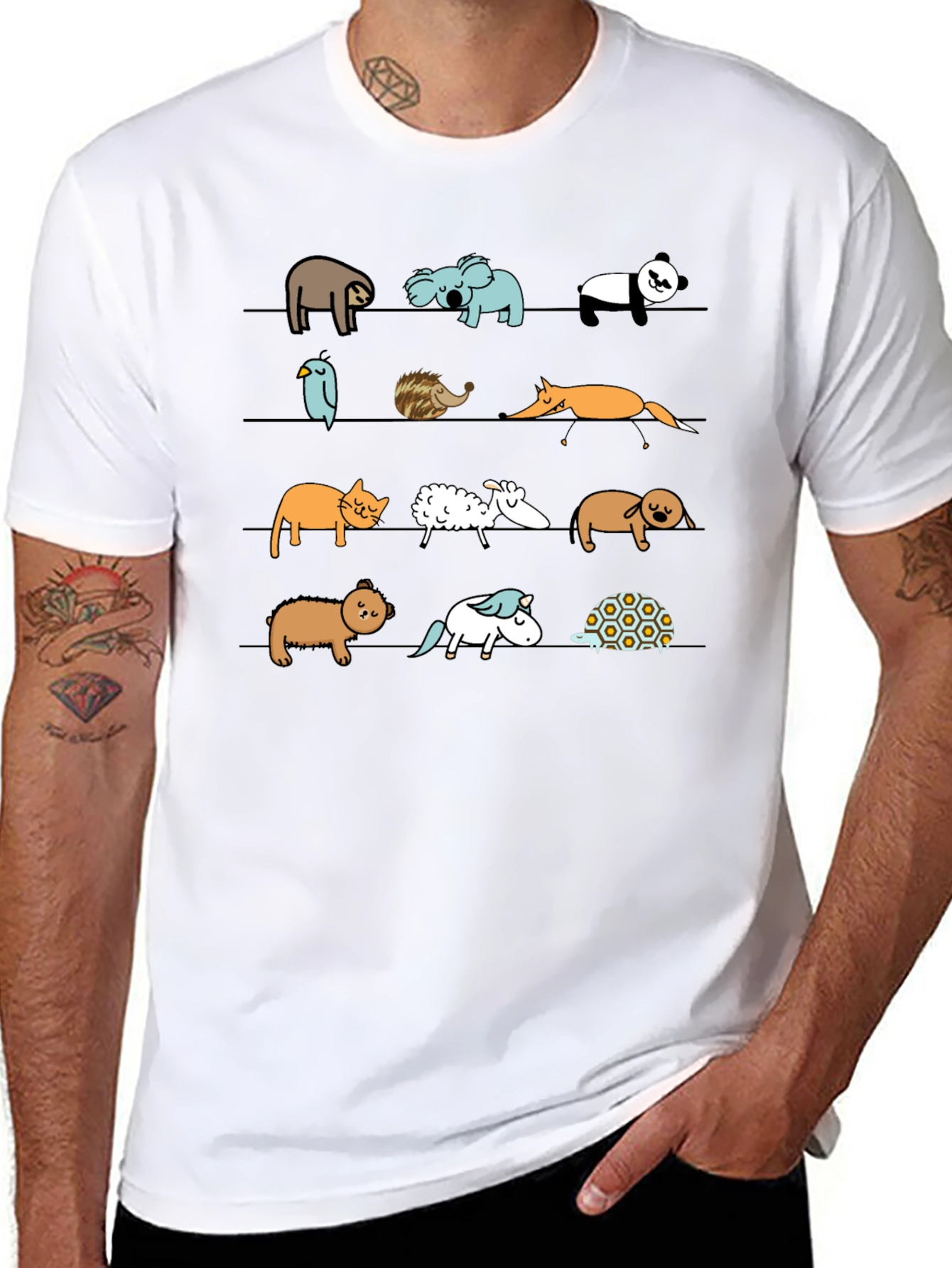 Animal Line Up Graphic Tee