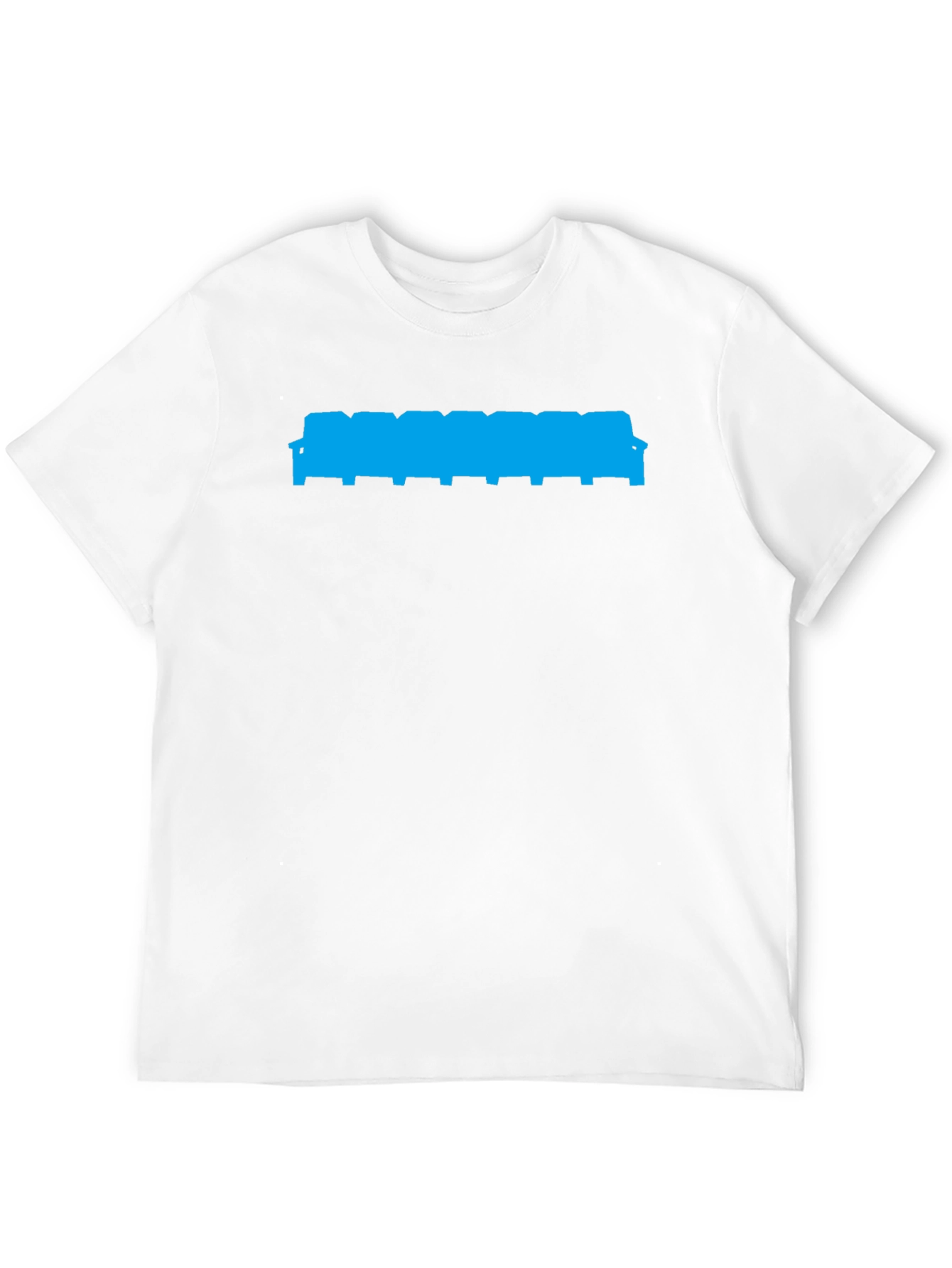 Unique Blue Silhouette Graphic Print Black T-Shirt