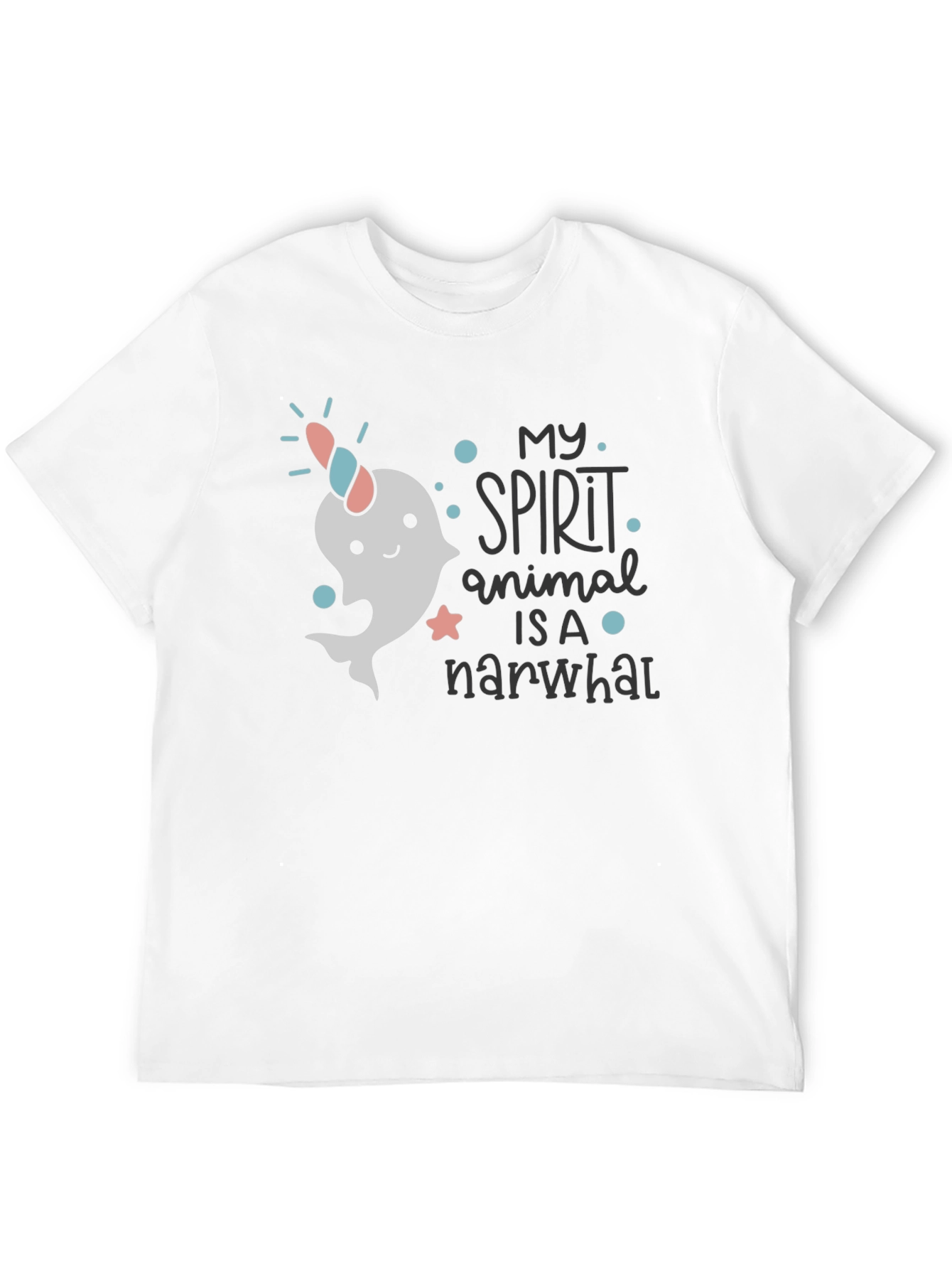 Narwhal Spirit Animal T-Shirt - Black Cotton Tee