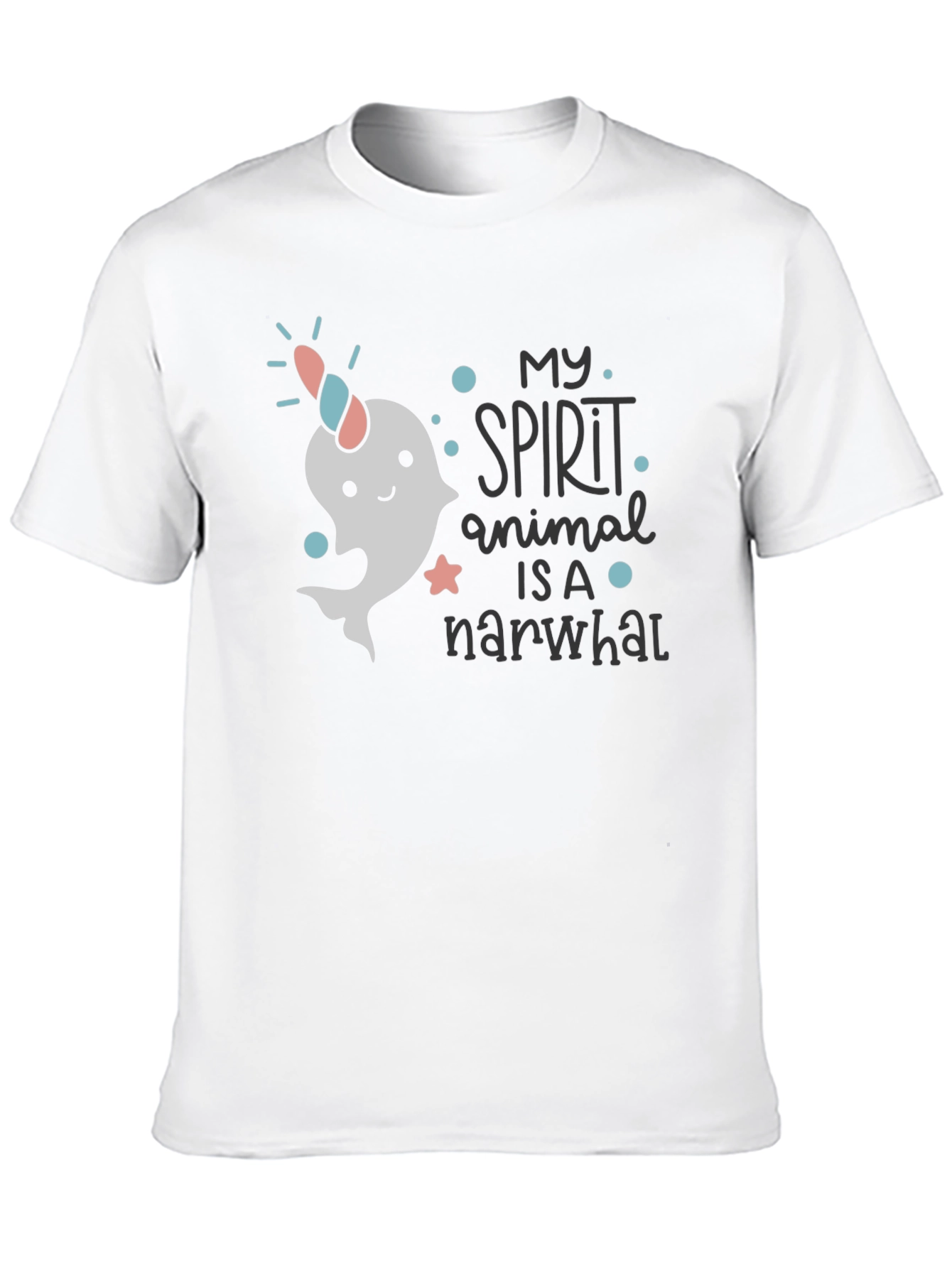 Narwhal Spirit Animal T-Shirt - Black Cotton Tee
