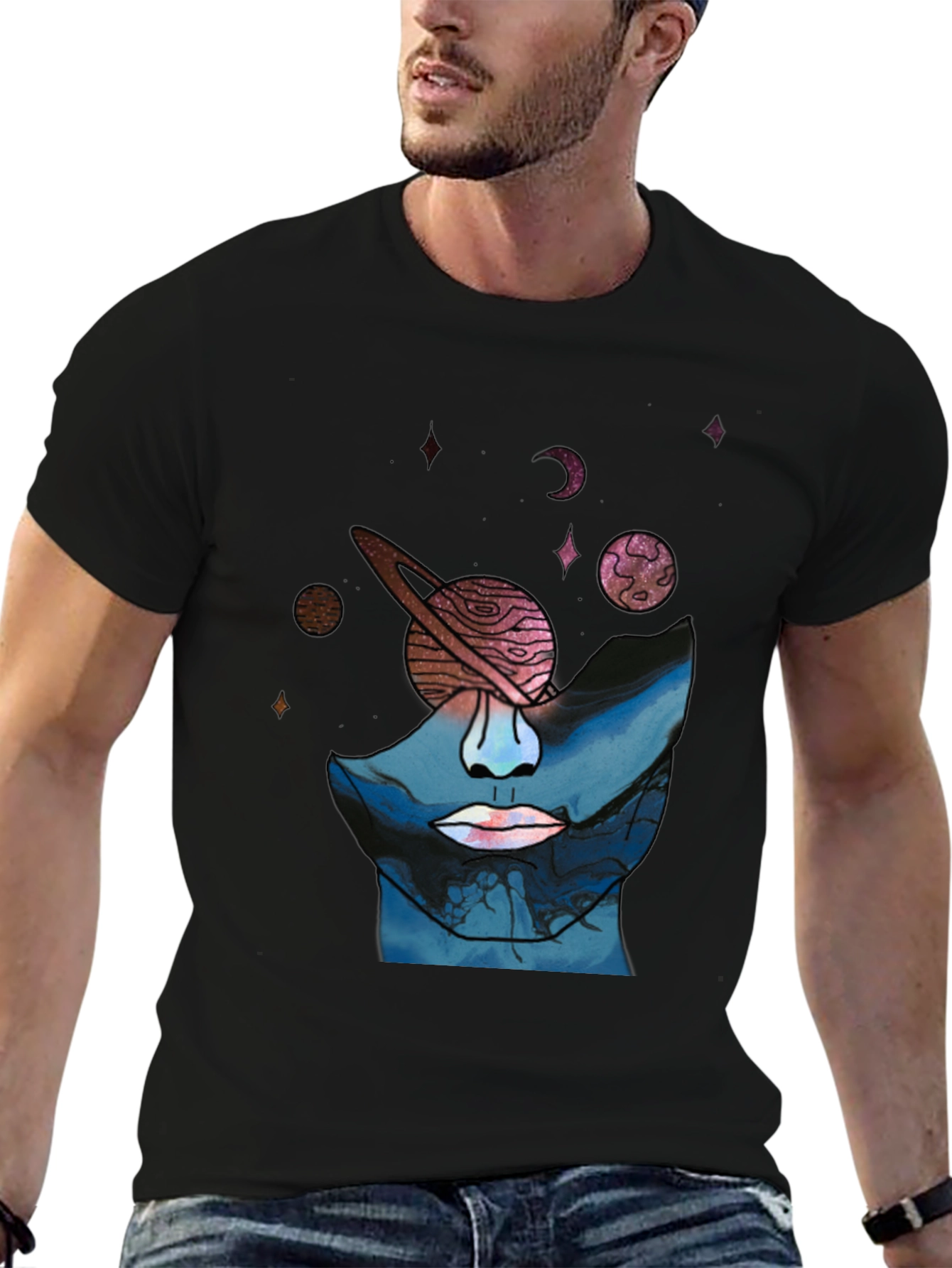 Cosmic Mind Graphic T-Shirt - Unique Universe Design