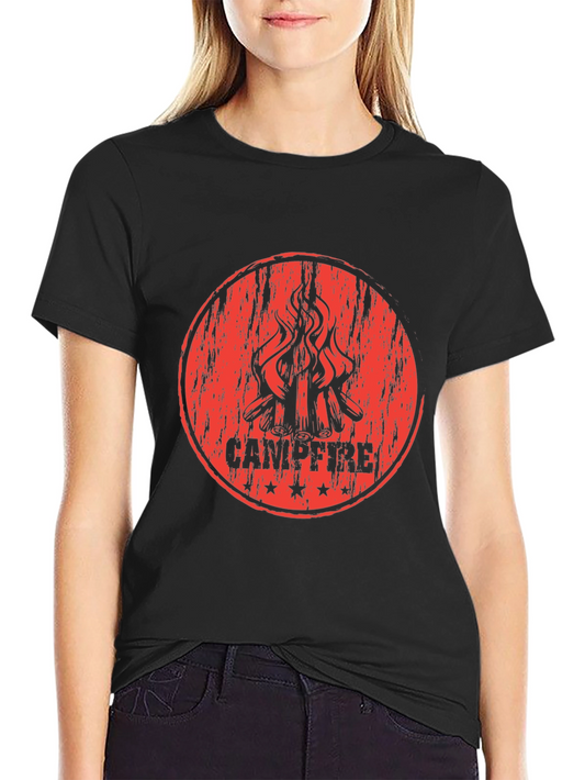 Campfire Graphic Print Black T-Shirt