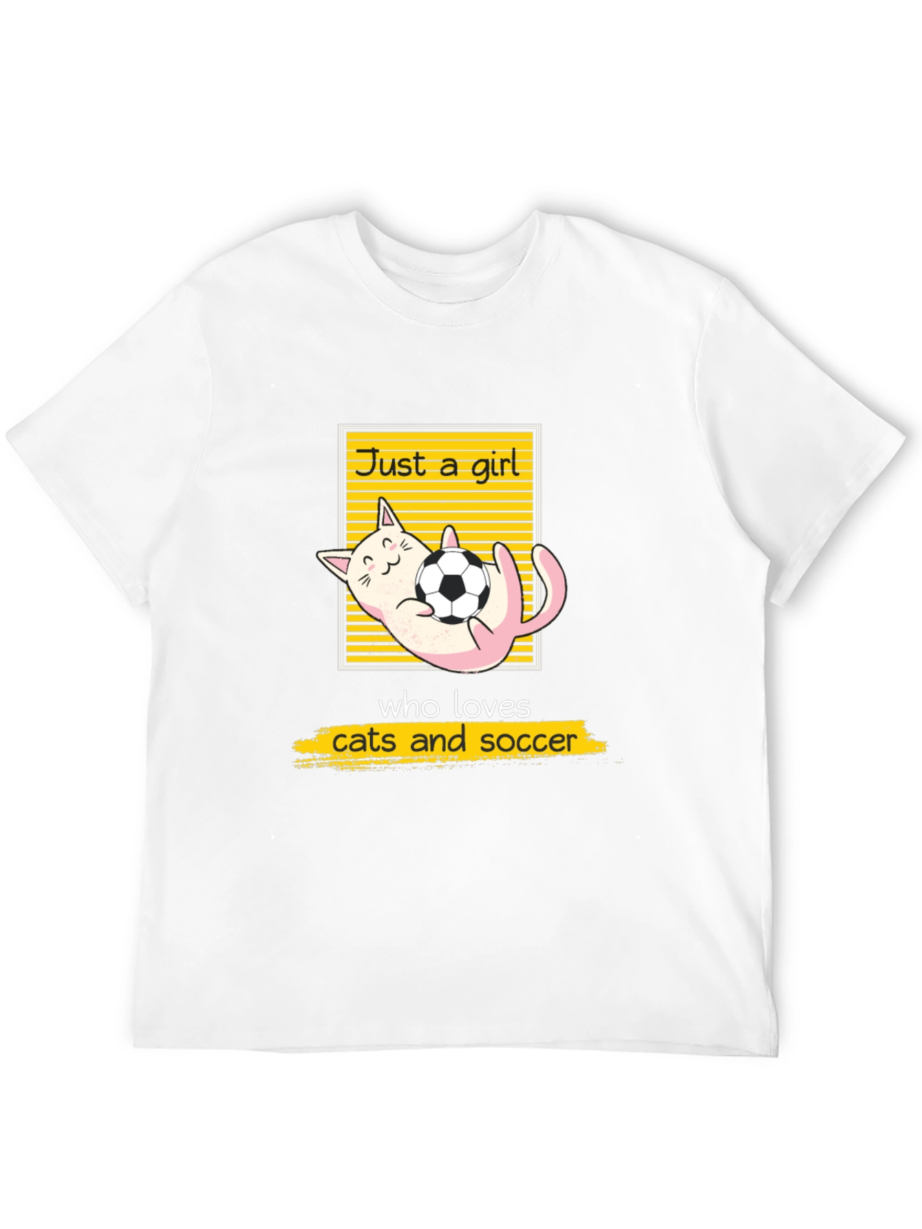 Just a Girl Who Loves Cats and Soccer T-Shirt