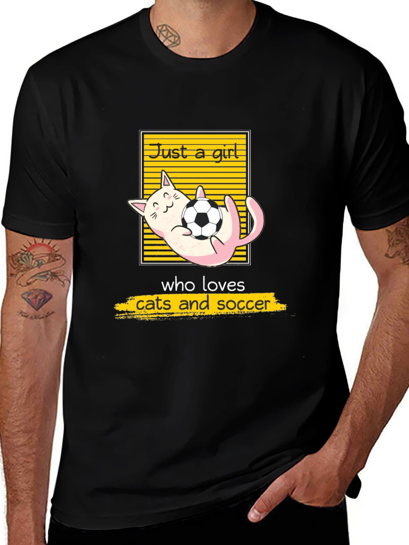 Just a Girl Who Loves Cats and Soccer T-Shirt