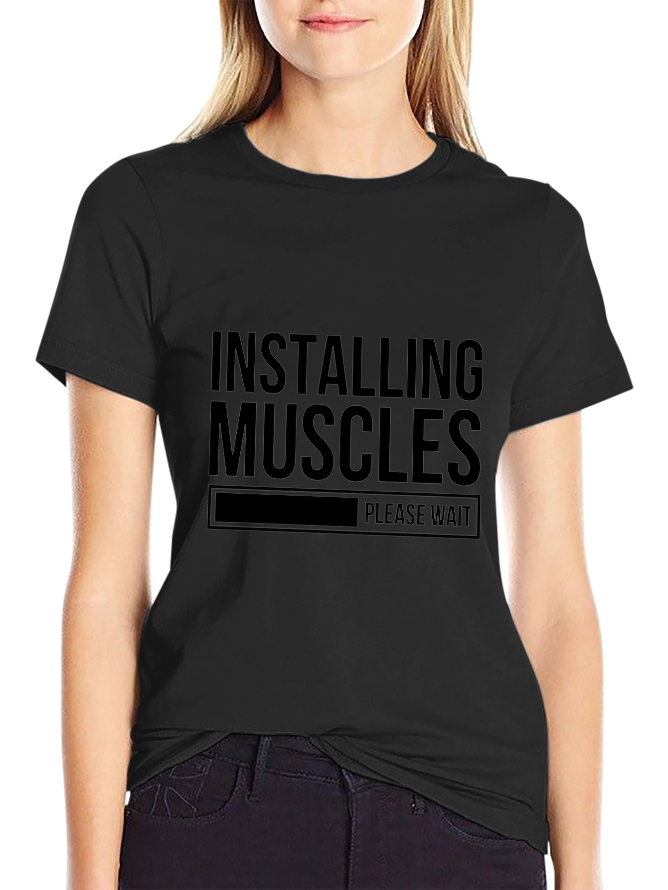 Installing Muscles - Funny Gym Workout T-Shirt