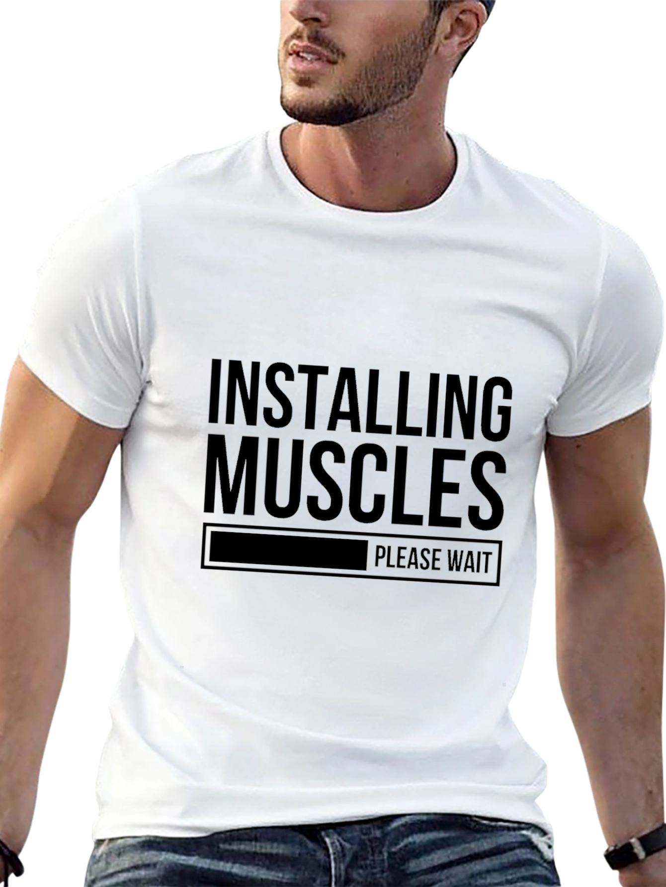 Installing Muscles - Funny Gym Workout T-Shirt
