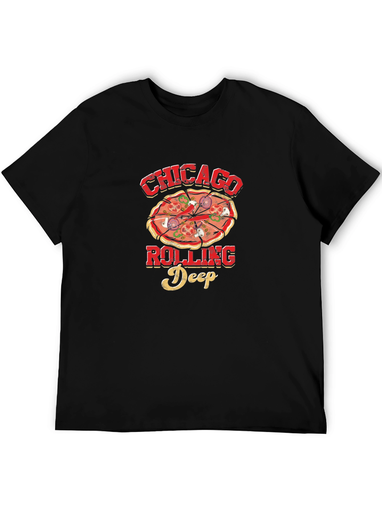 Chicago Rolling Deep Pizza Graphic T-Shirt