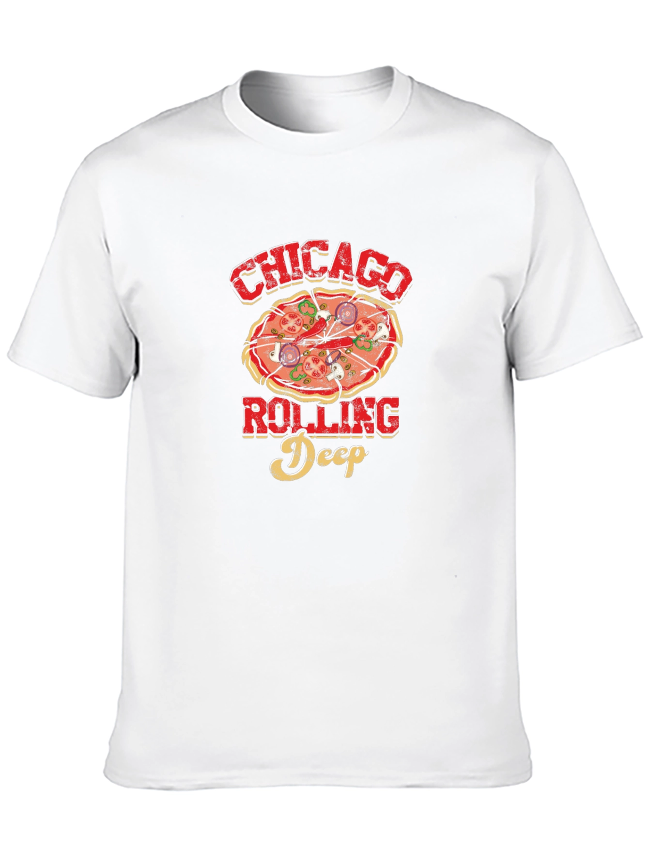 Chicago Rolling Deep Pizza Graphic T-Shirt