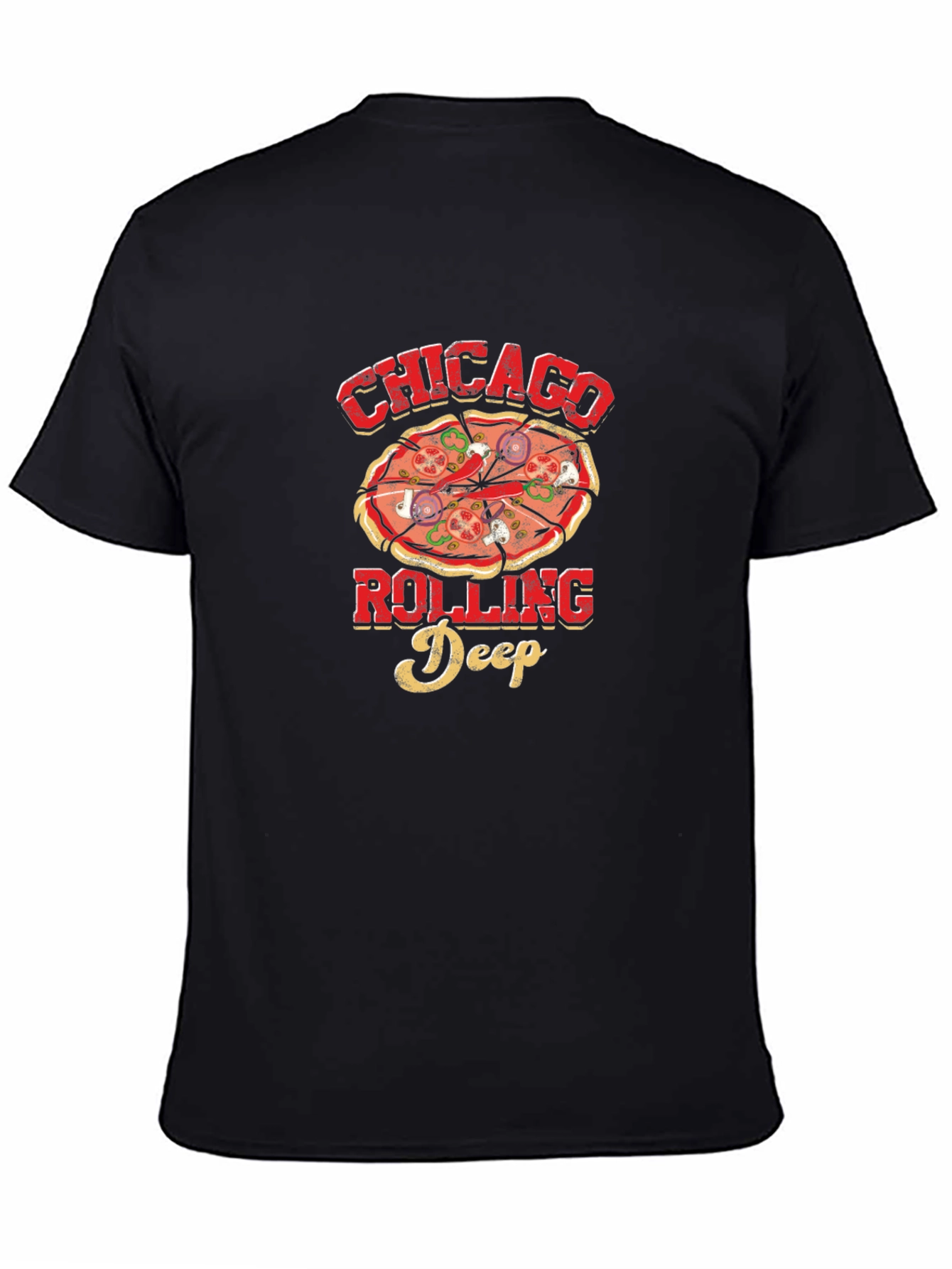 Chicago Rolling Deep Pizza Graphic T-Shirt
