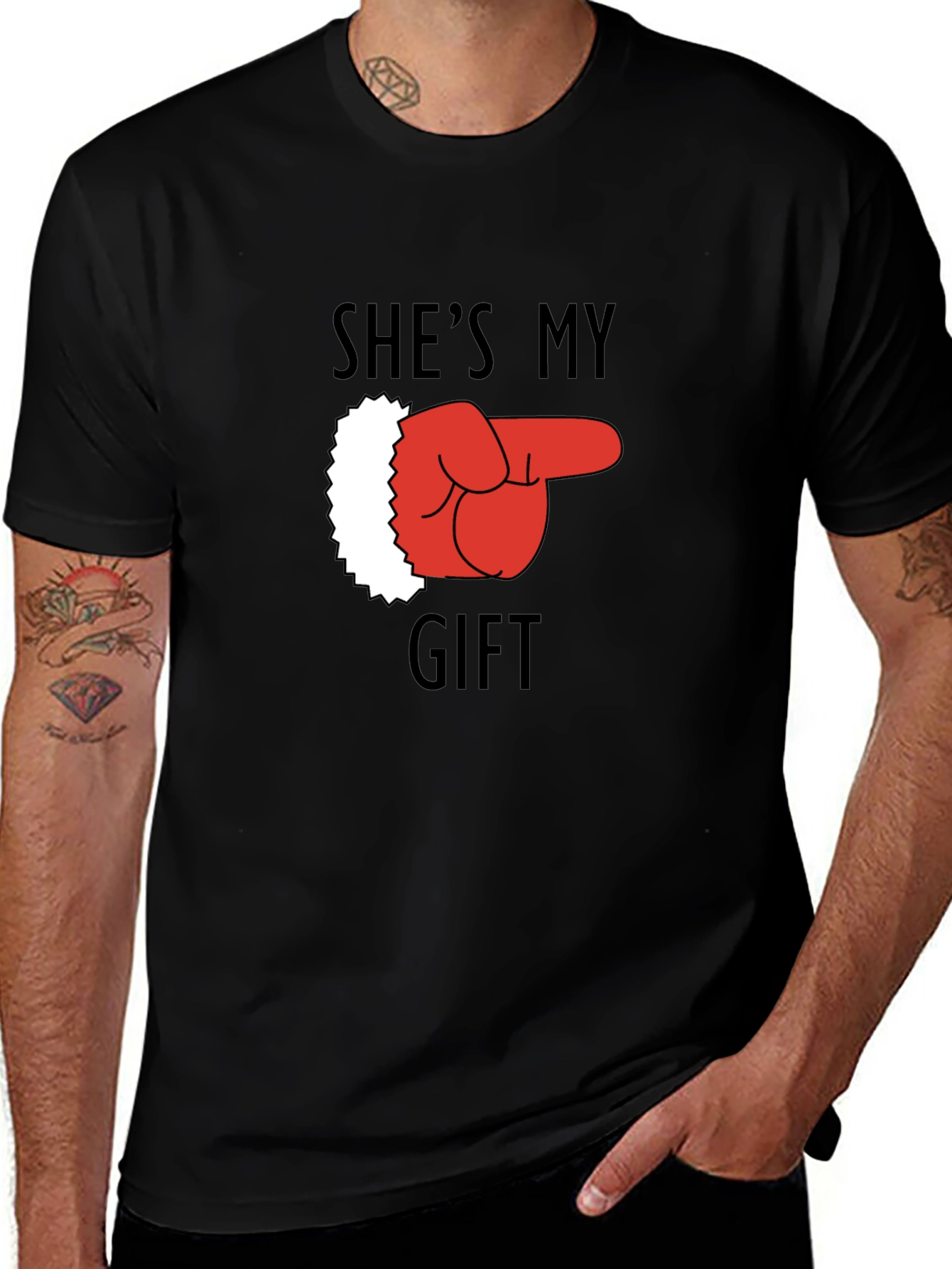 Shes My Gift Christmas Holiday Graphic T-Shirt