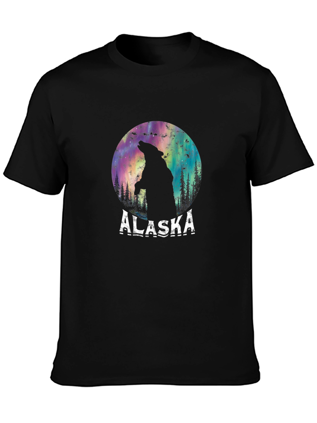 Alaska Bear Aurora Graphic Tee