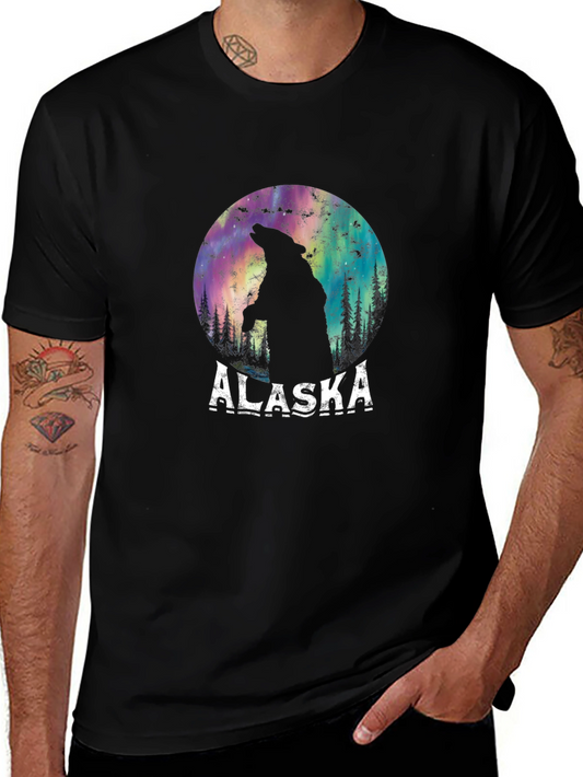 Alaska Bear Aurora Graphic Tee