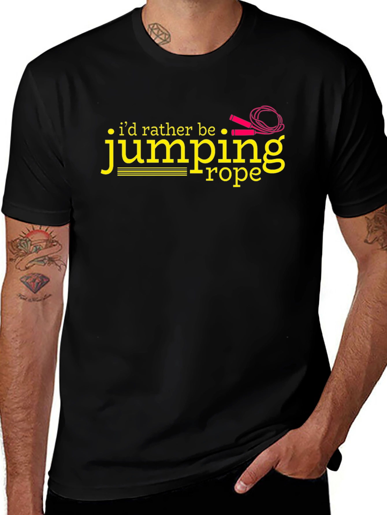 Id Rather Be Jumping Rope Black T-Shirt