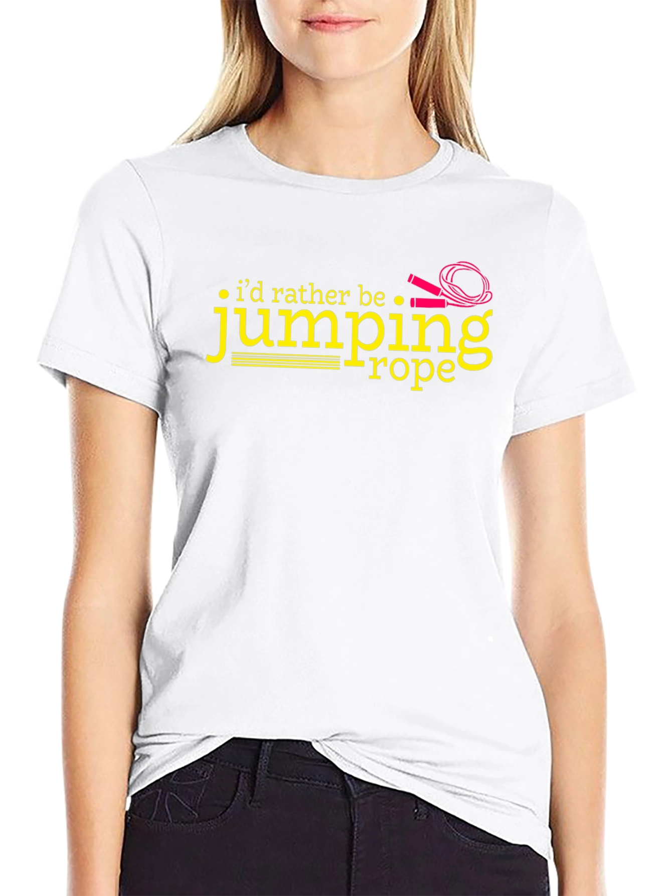 Id Rather Be Jumping Rope Black T-Shirt