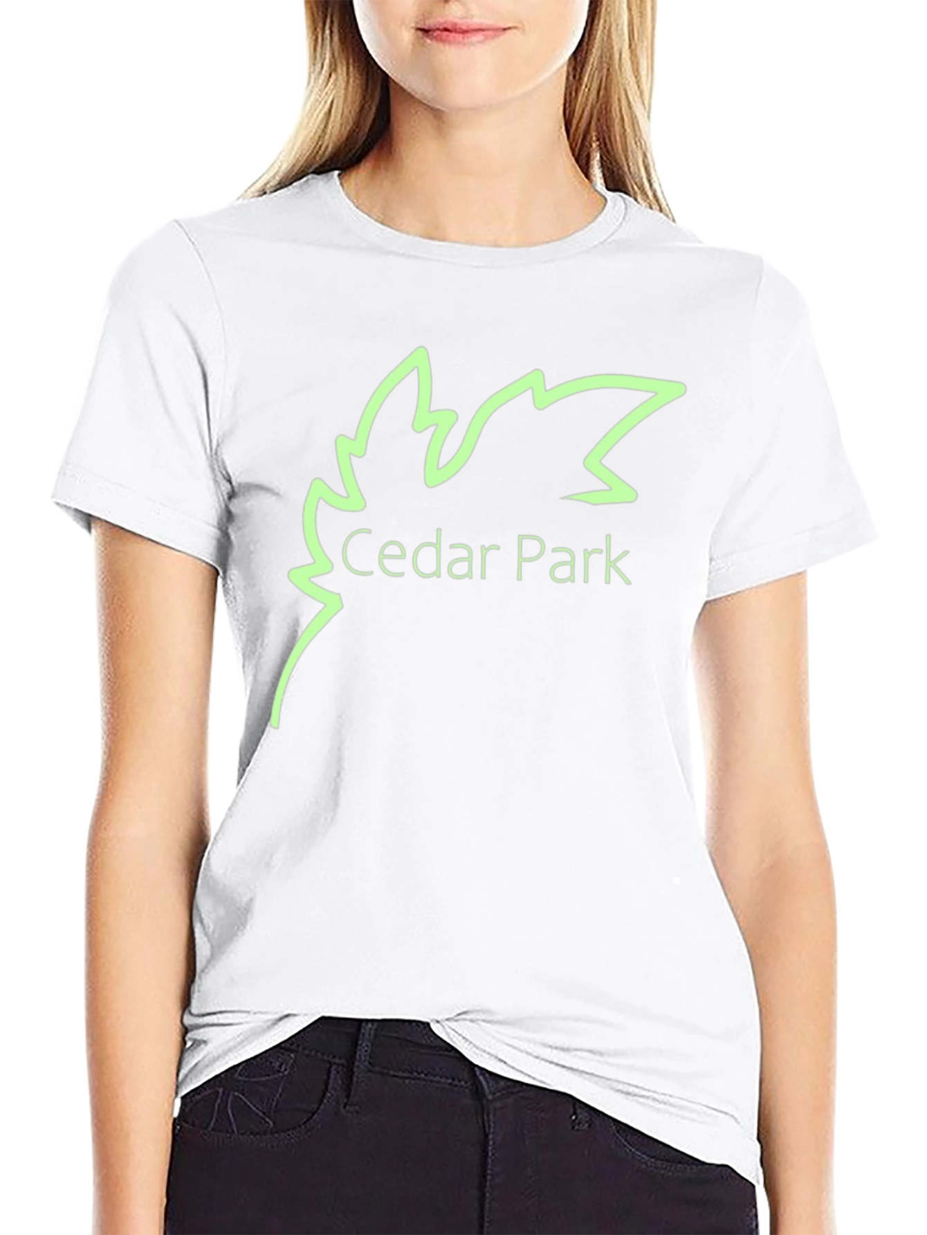 Cedar Park Leaf Logo Black T-Shirt