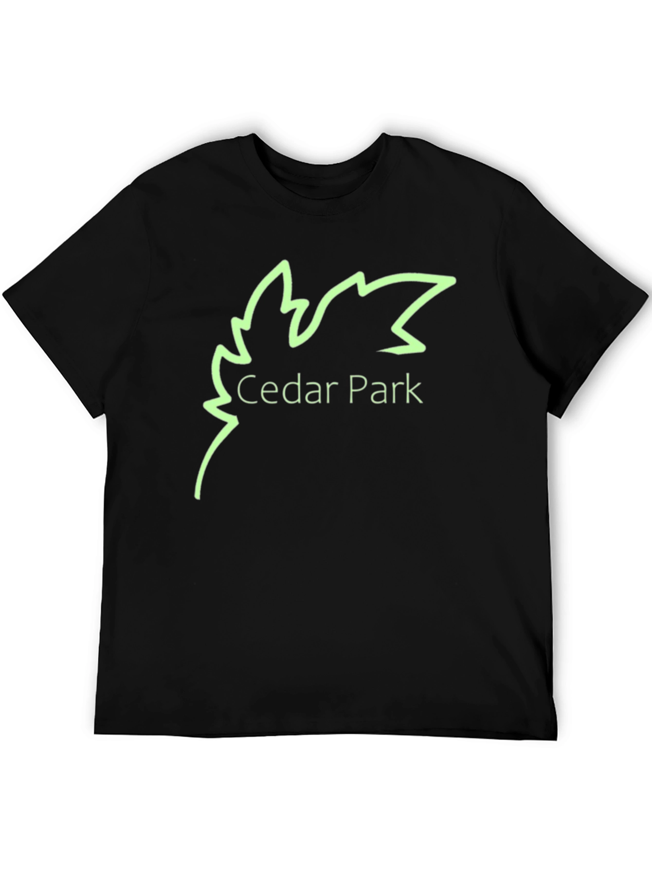 Cedar Park Leaf Logo Black T-Shirt
