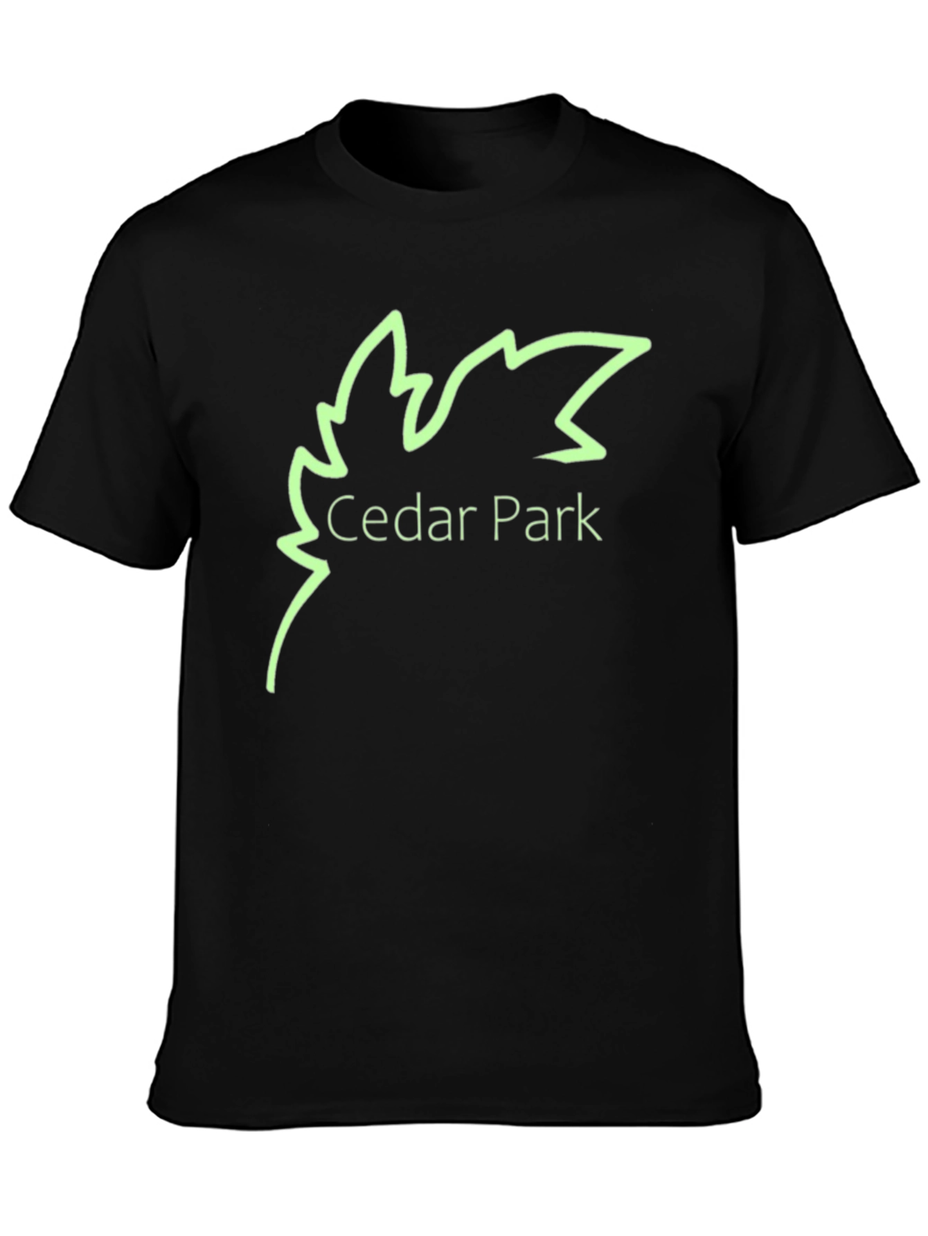 Cedar Park Leaf Logo Black T-Shirt