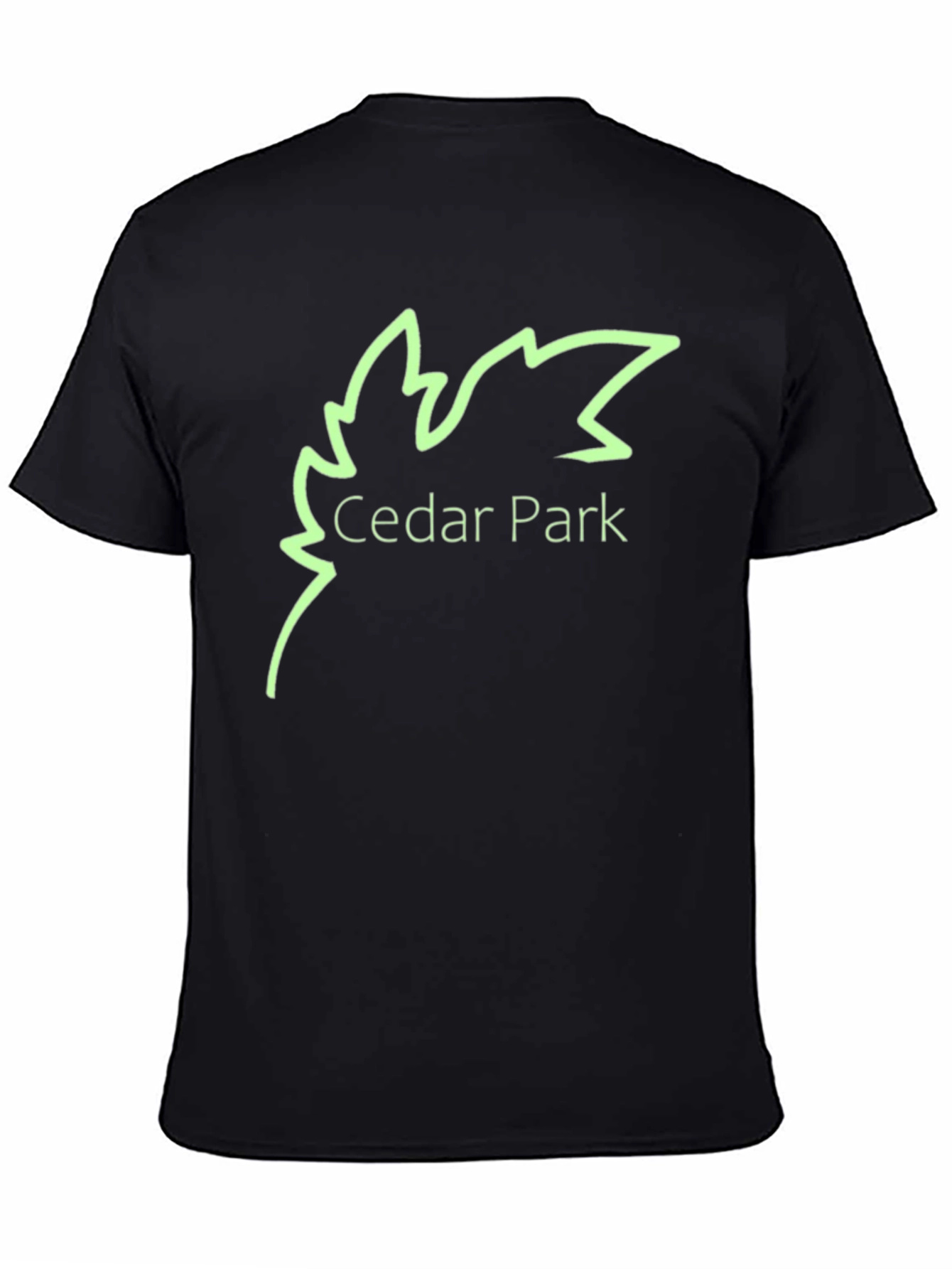 Cedar Park Leaf Logo Black T-Shirt