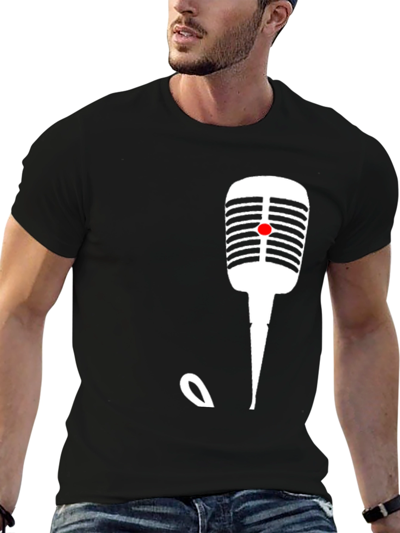 Retro Microphone Graphic T-Shirt - Classic Style