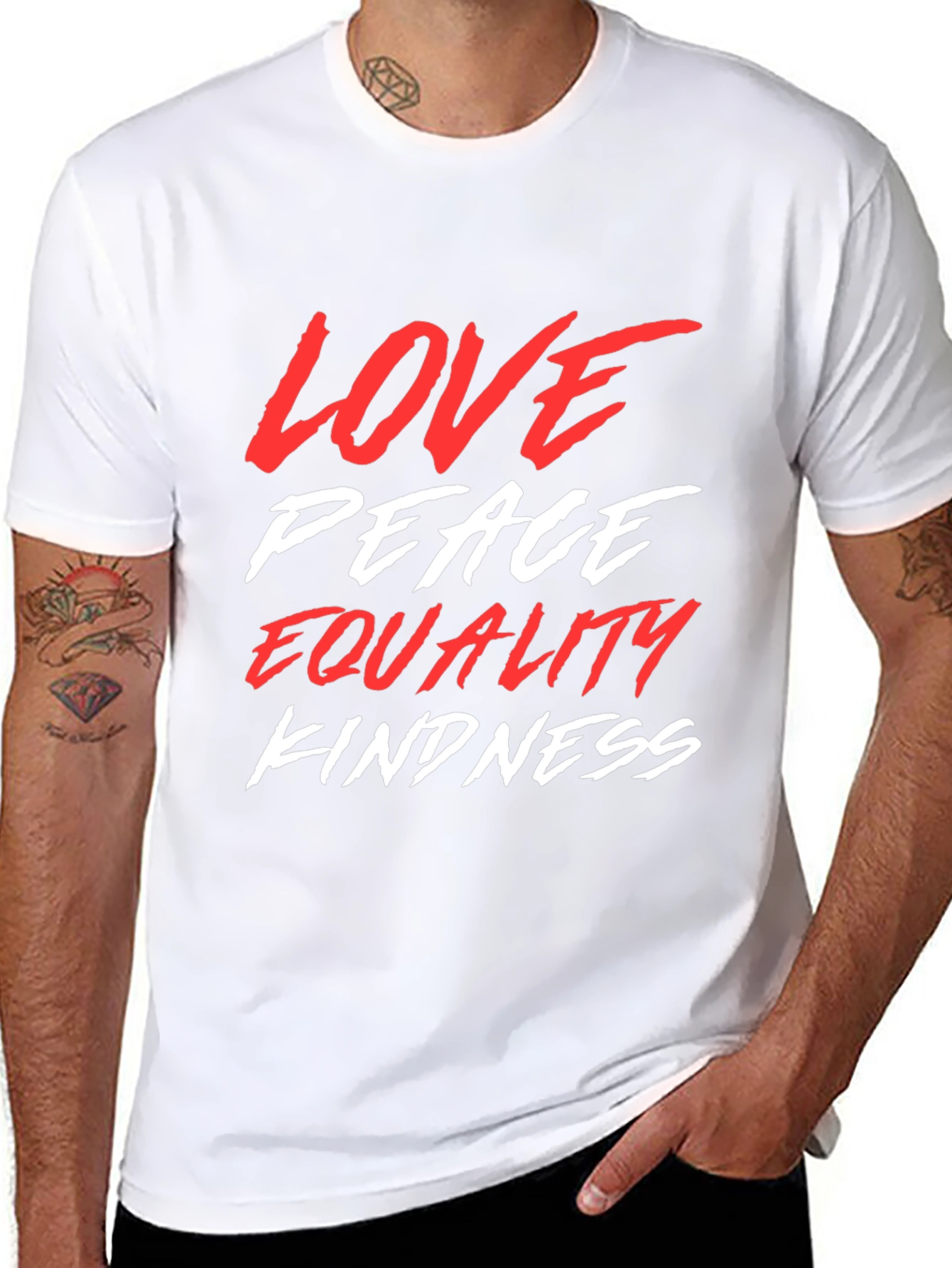 Love Peace Equality Kindness Graphic Tee