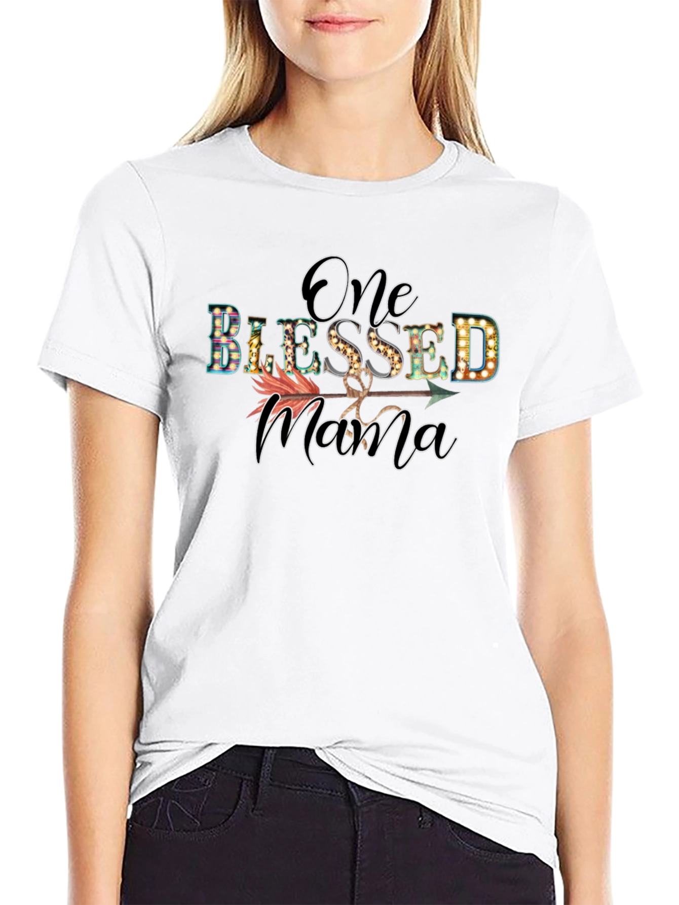 One Blessed Mama Graphic Tee - Black