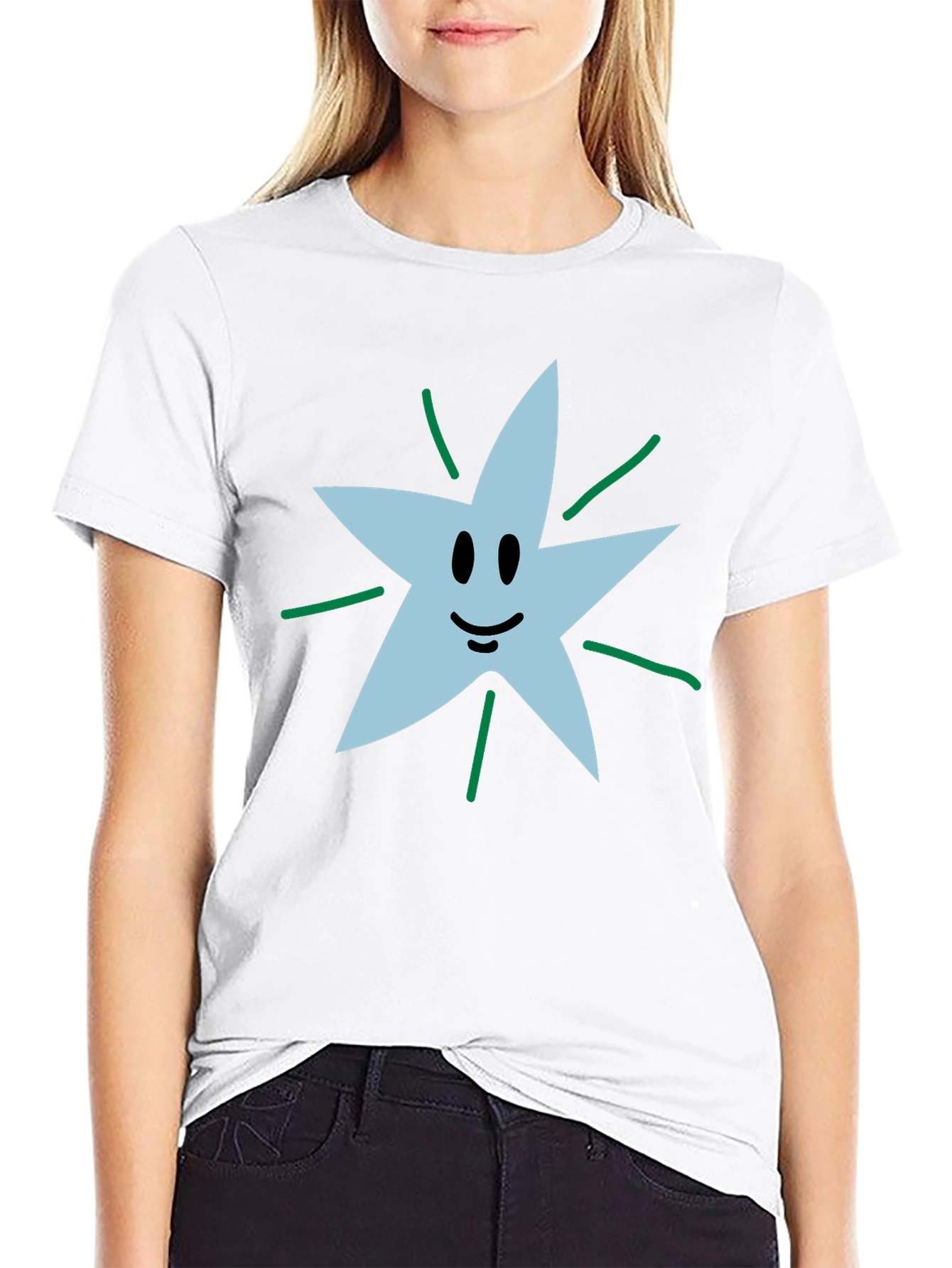 Smiling Star Graphic Tee - Soft Cotton Blend