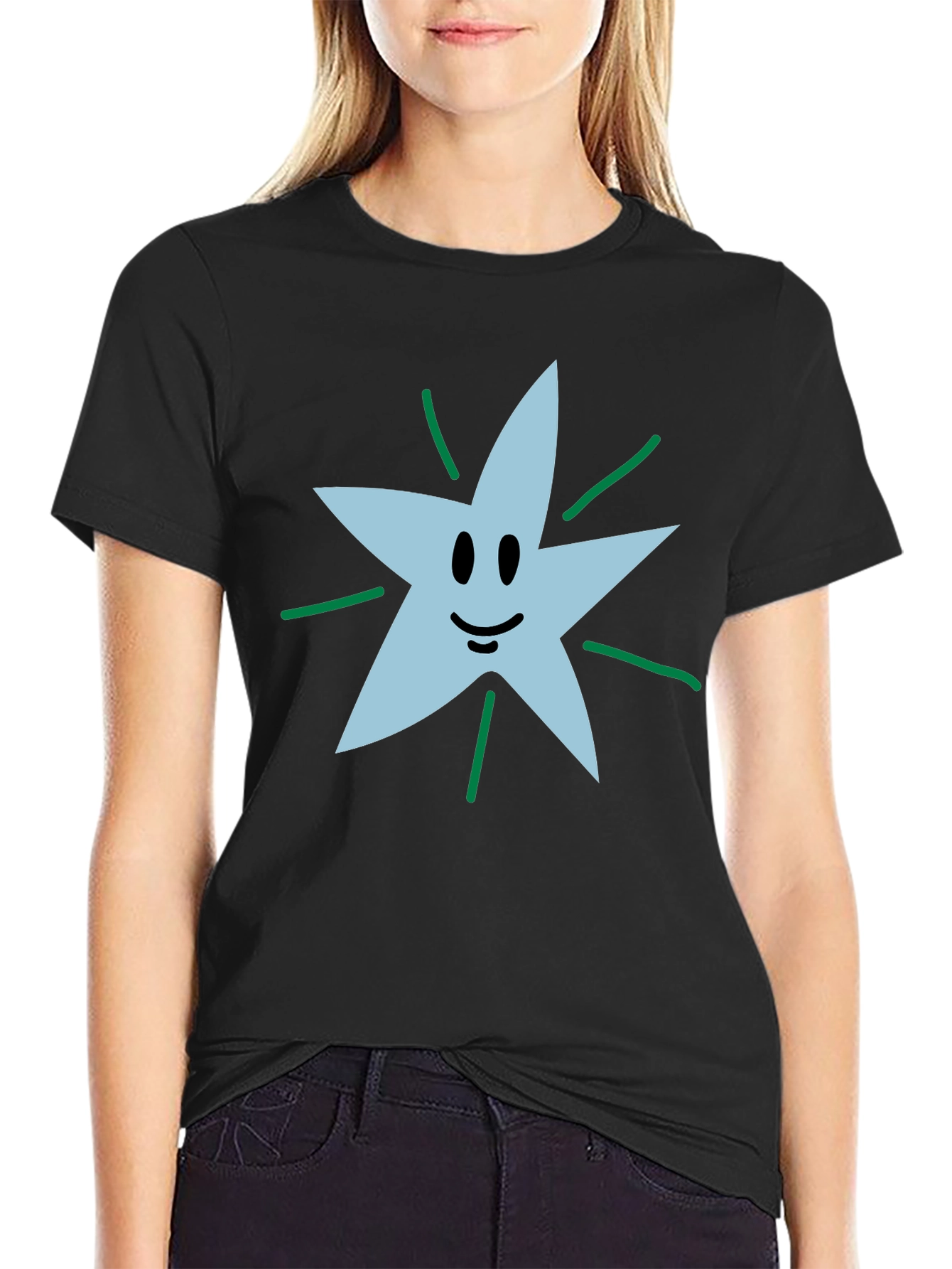 Smiling Star Graphic Tee - Soft Cotton Blend