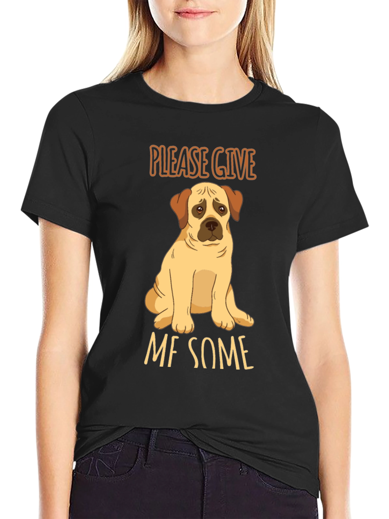 Cute Dog Graphic T-Shirt: Give Me Some!