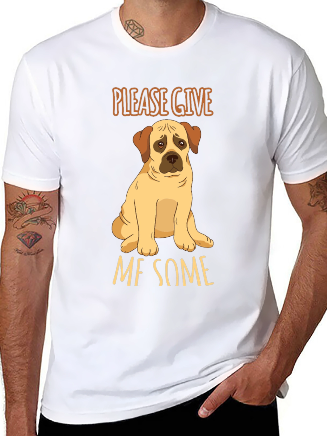 Cute Dog Graphic T-Shirt: Give Me Some!