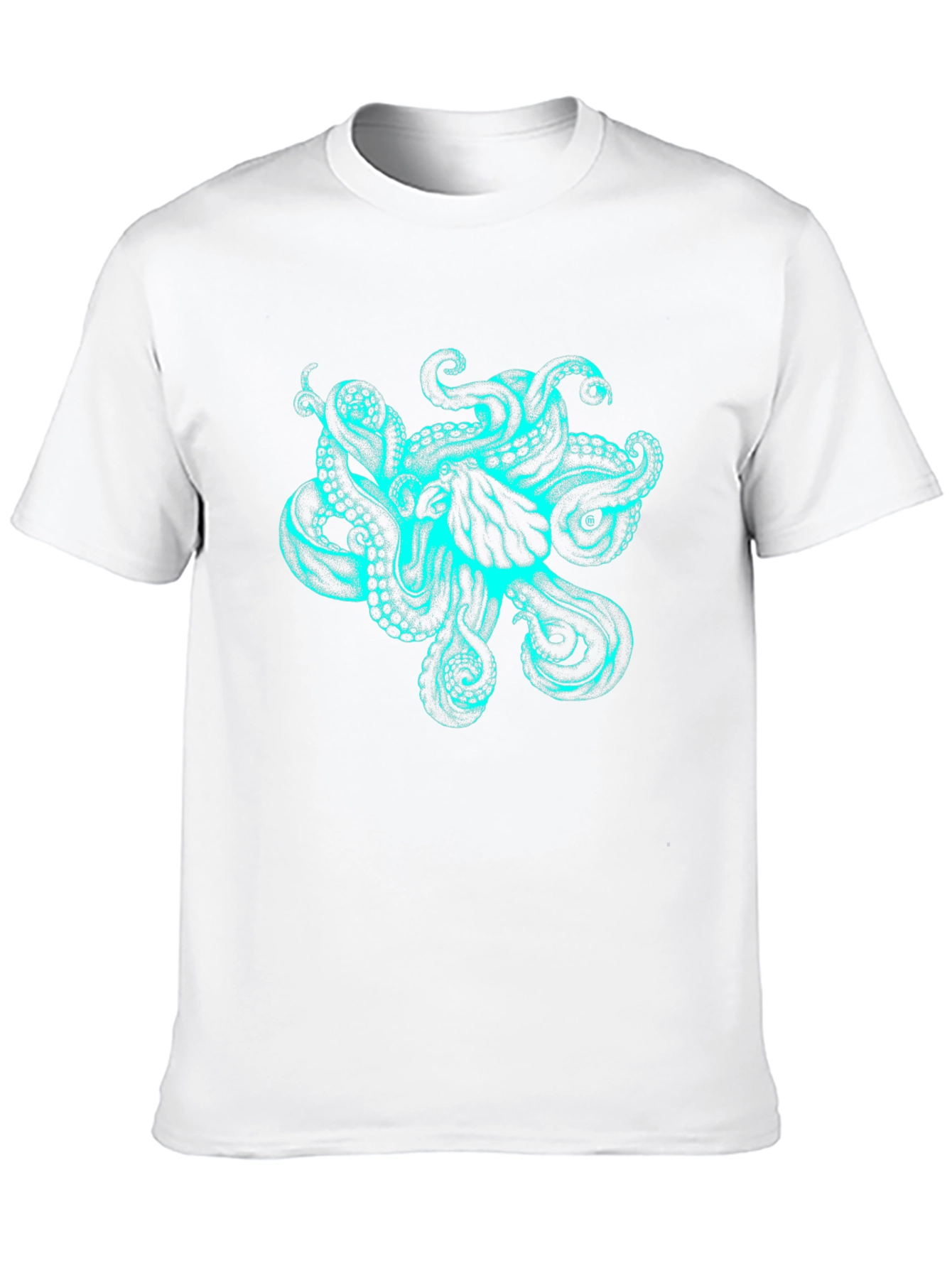 Octopus Graphic Print Mens T-Shirt - Black