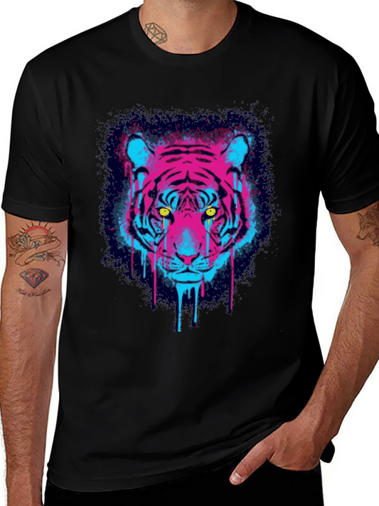 Neon Tiger Graphic Print T-Shirt