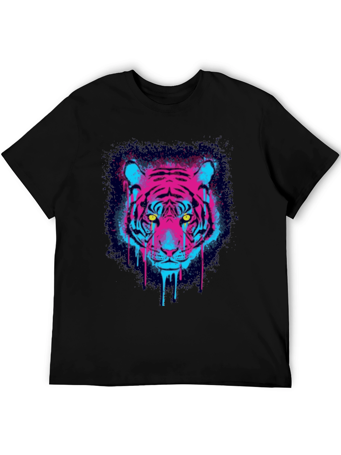 Neon Tiger Graphic Print T-Shirt