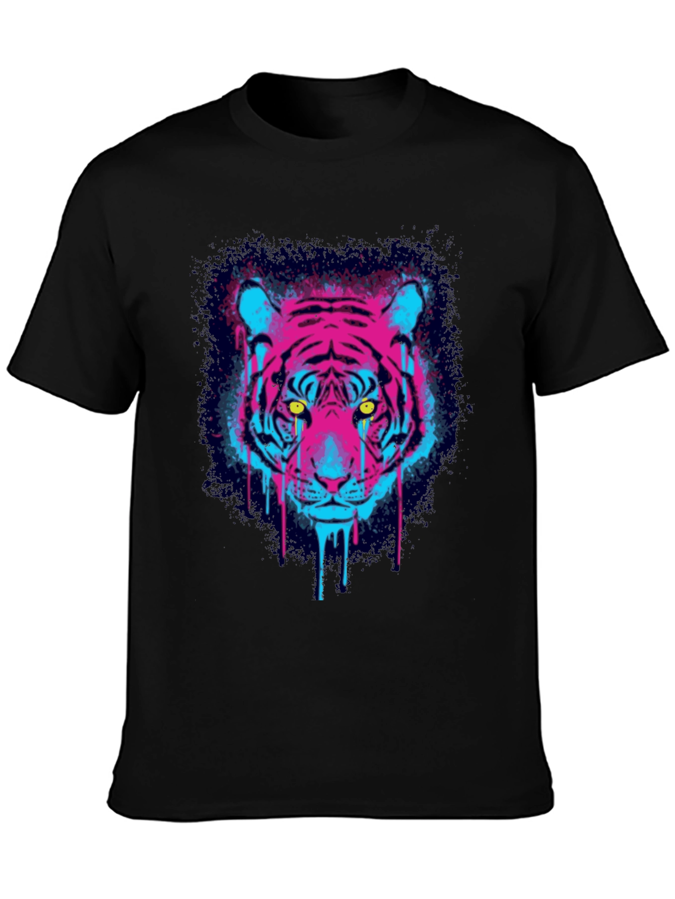 Neon Tiger Graphic Print T-Shirt
