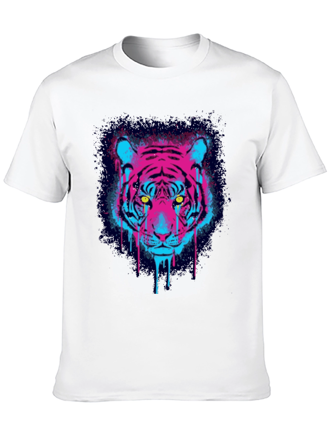 Neon Tiger Graphic Print T-Shirt