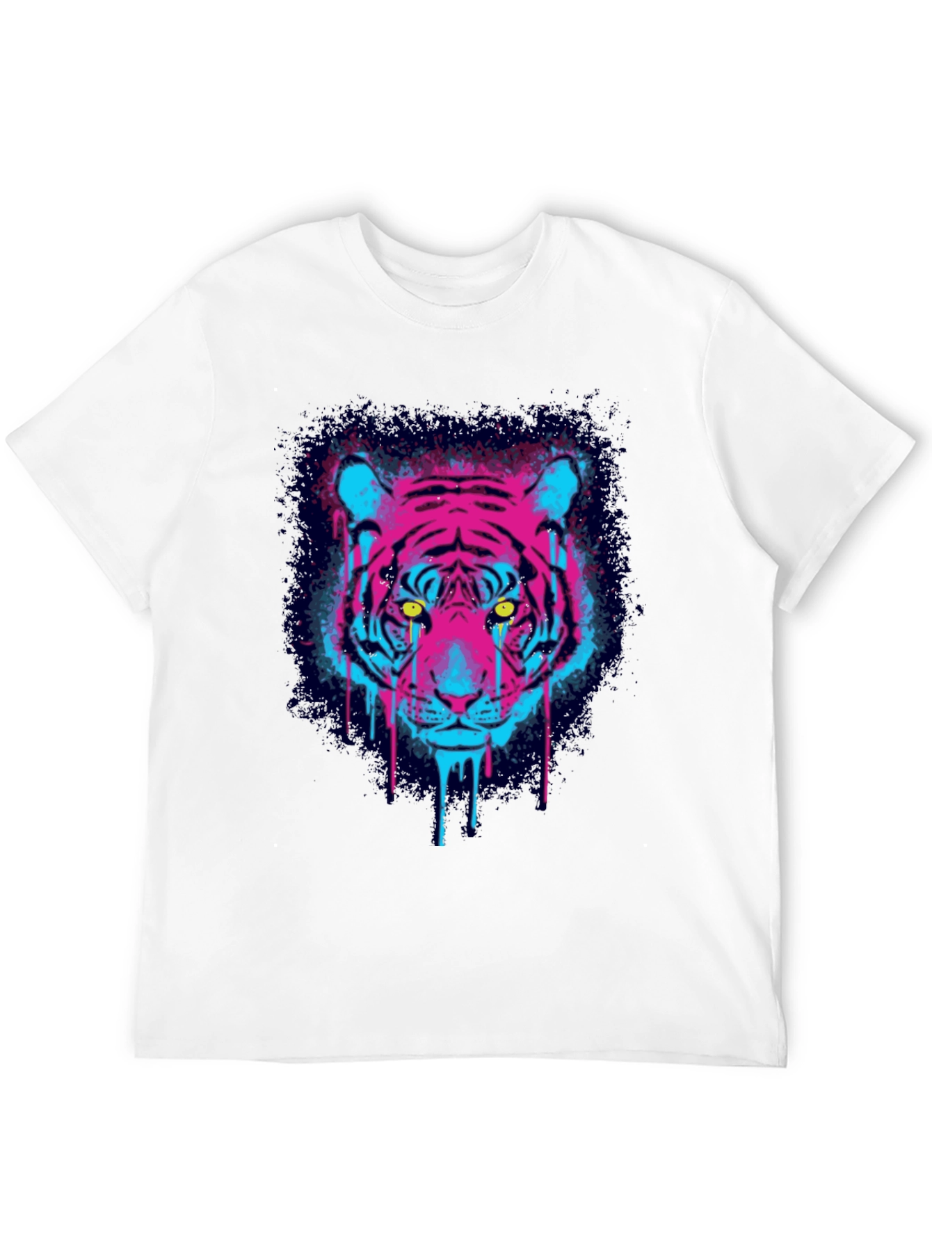 Neon Tiger Graphic Print T-Shirt