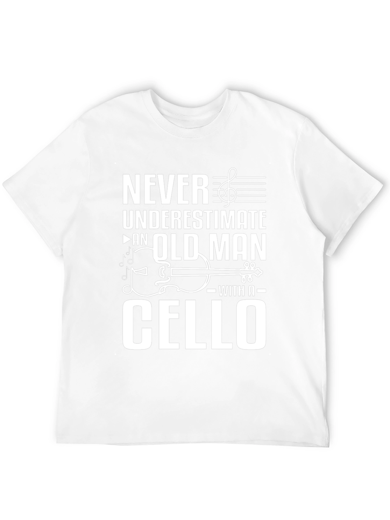 Never Underestimate Old Man Cello Musician T-Shirt