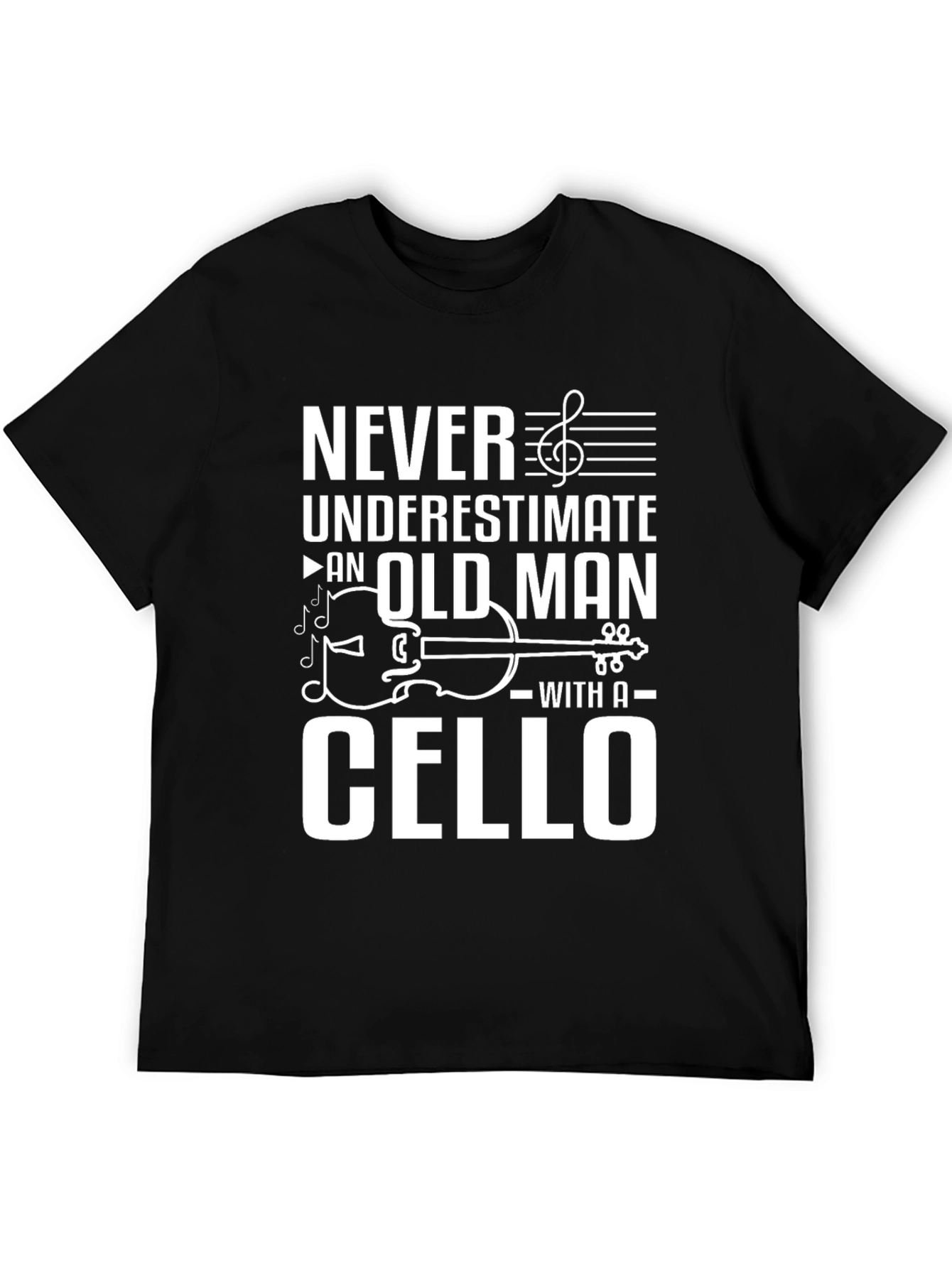 Never Underestimate Old Man Cello Musician T-Shirt