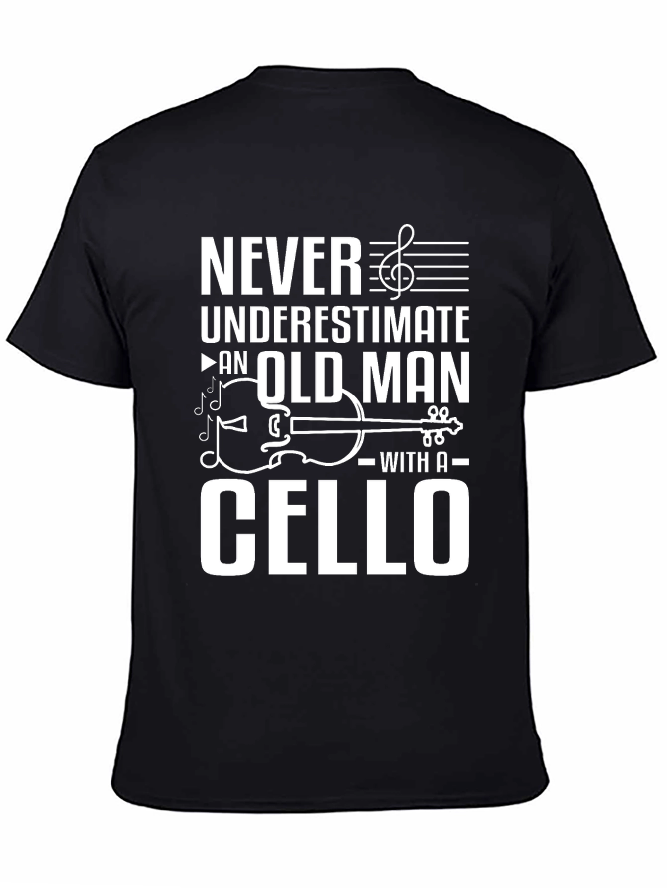 Never Underestimate Old Man Cello Musician T-Shirt