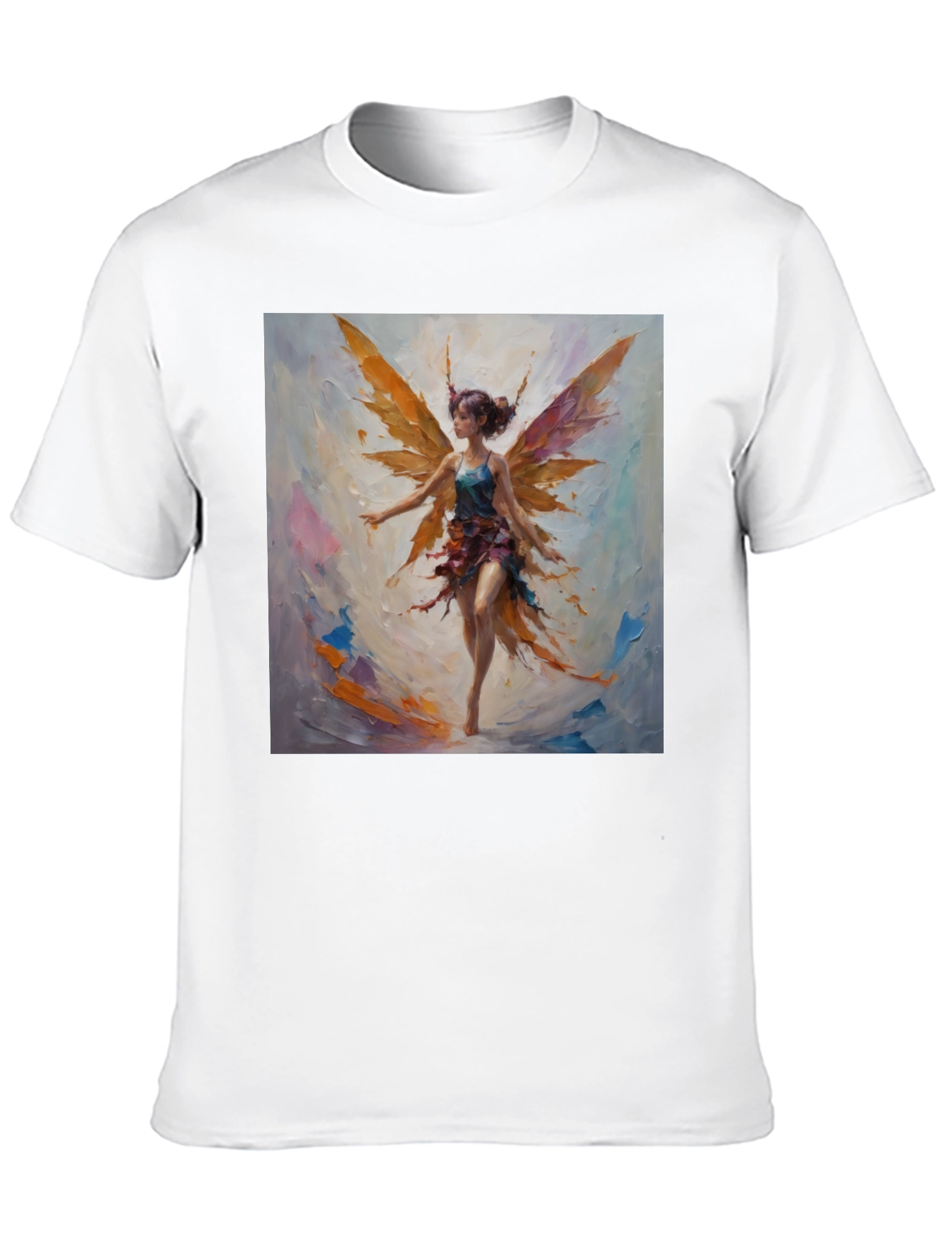 Fantasy Fairy Graphic Tee - Artistic Black T-Shirt