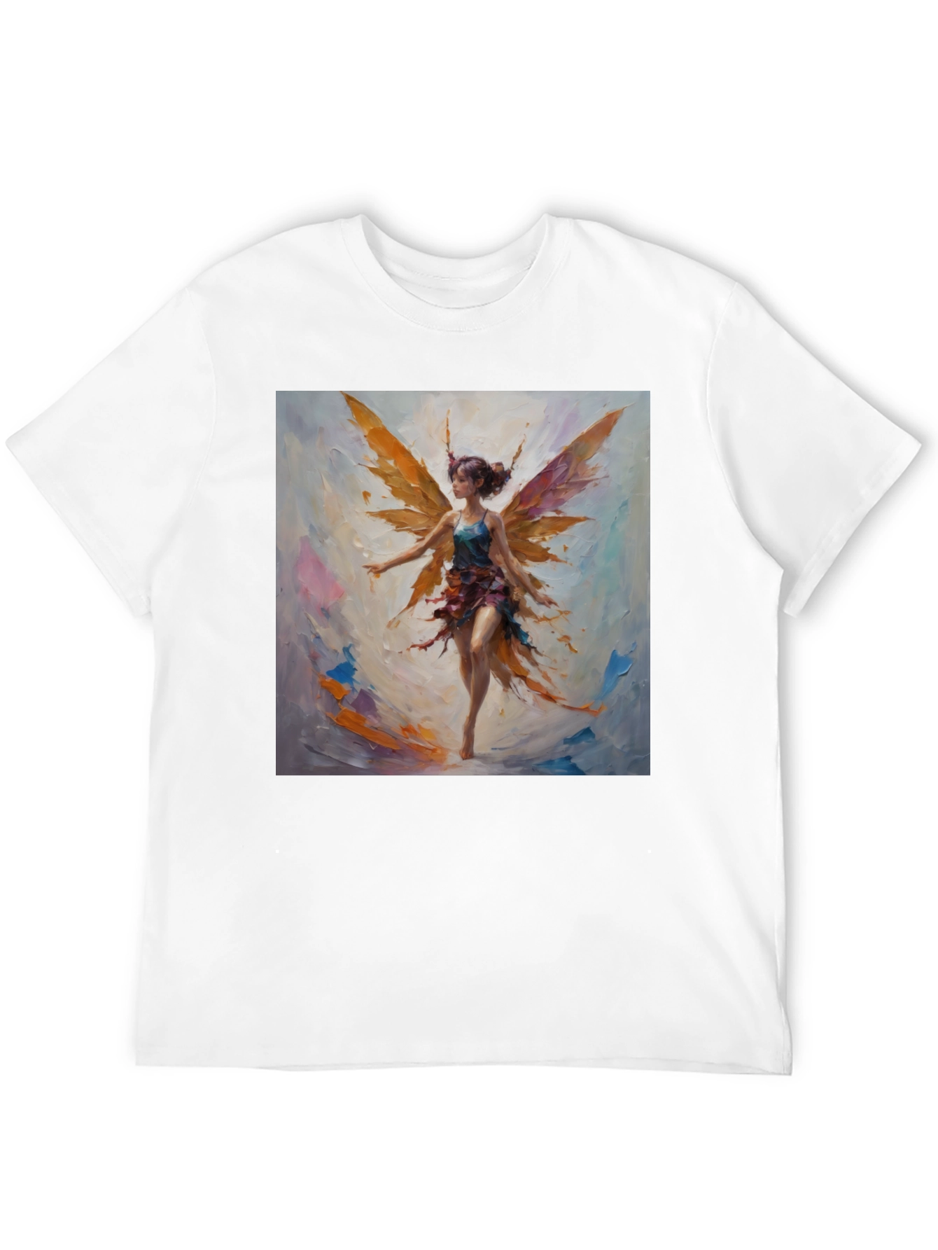 Fantasy Fairy Graphic Tee - Artistic Black T-Shirt
