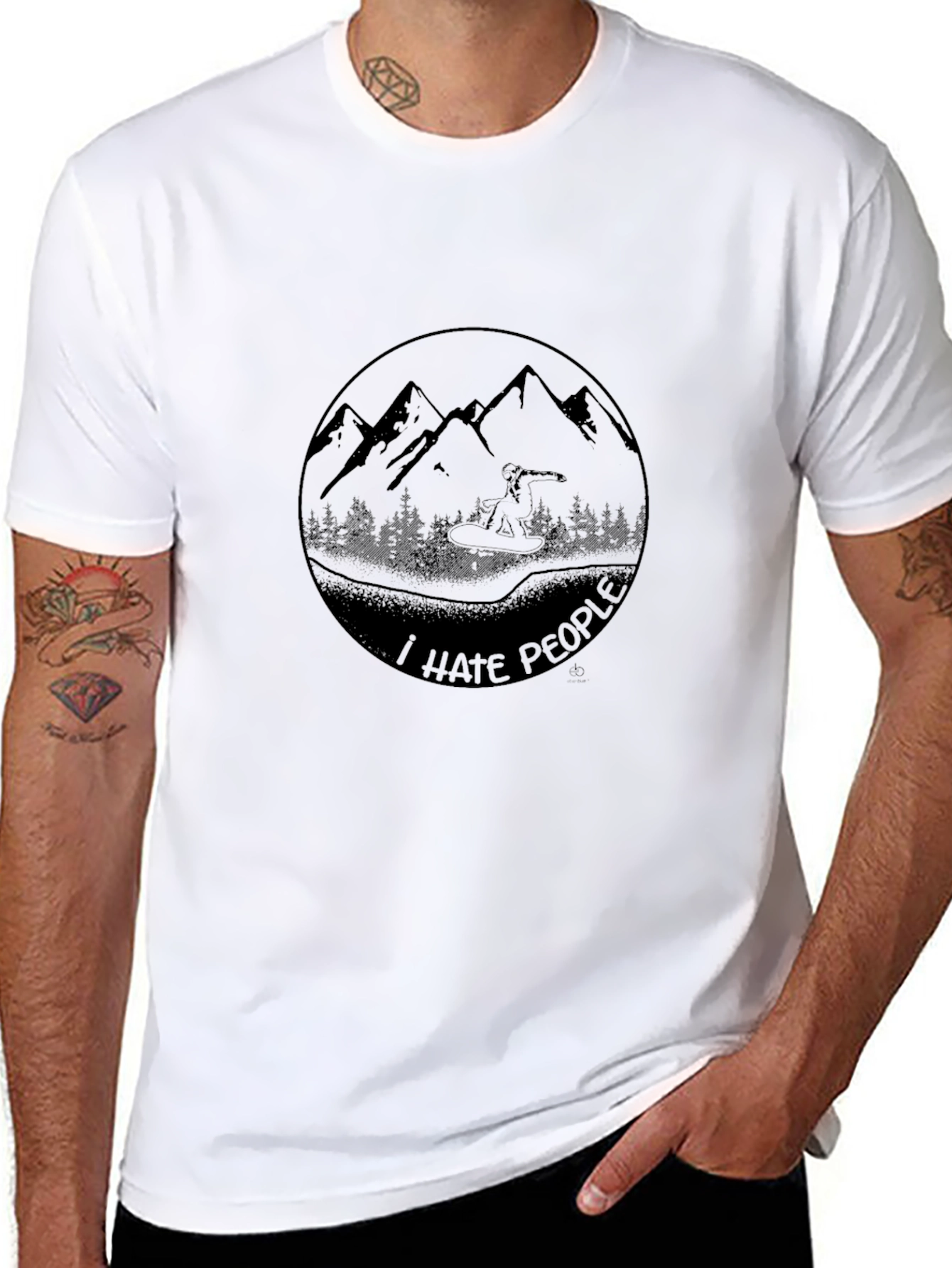 I Hate People Graphic T-Shirt - Mountain Design