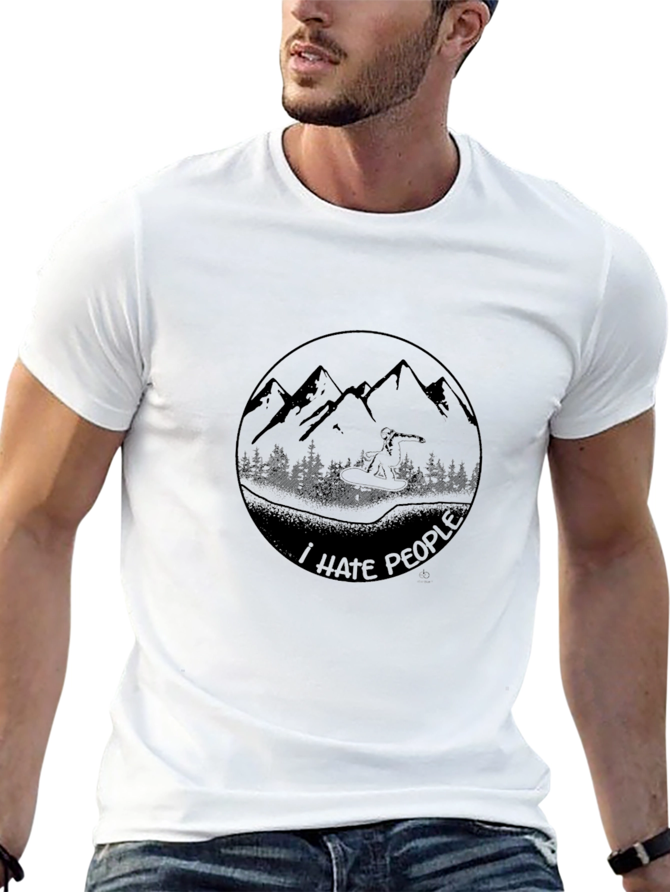 I Hate People Graphic T-Shirt - Mountain Design