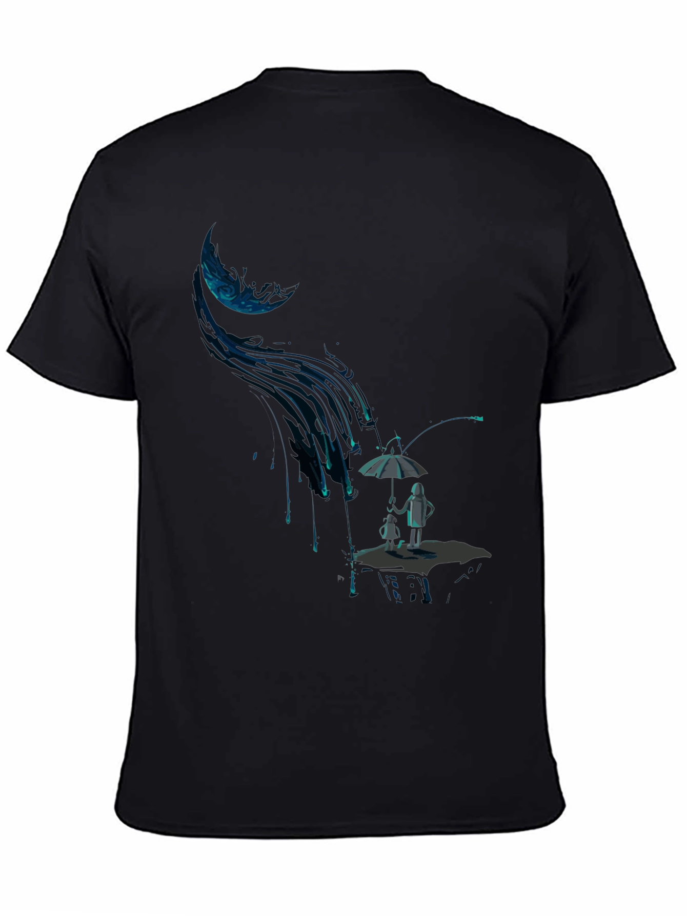 Abstract Rain Black T-Shirt