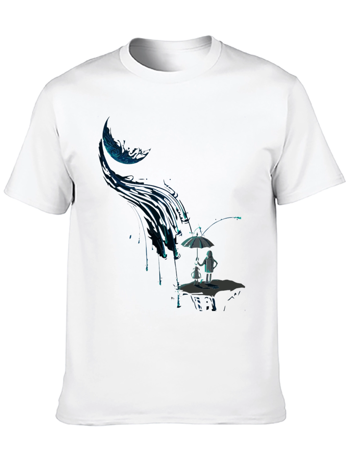 Abstract Rain Black T-Shirt