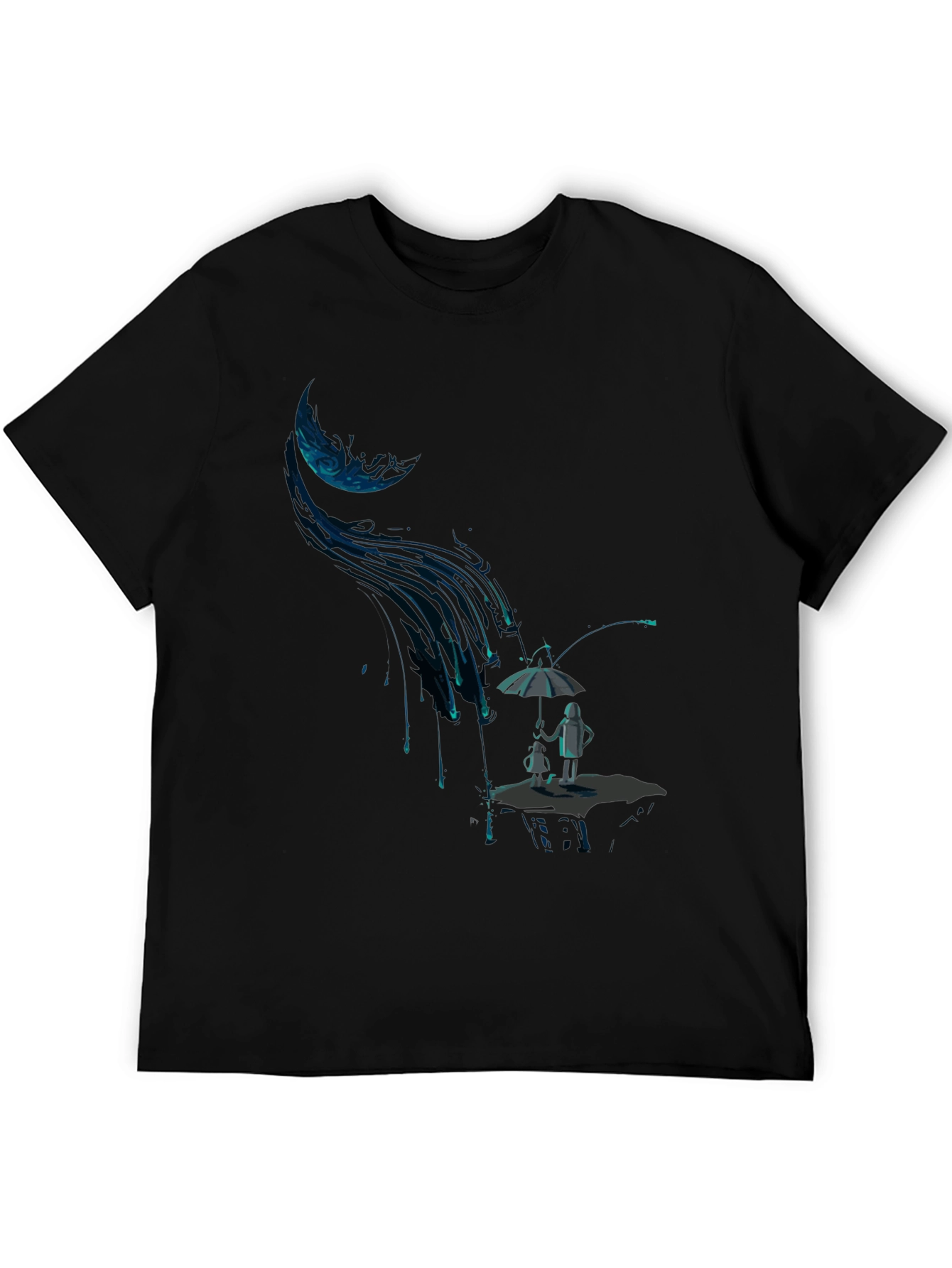 Abstract Rain Black T-Shirt