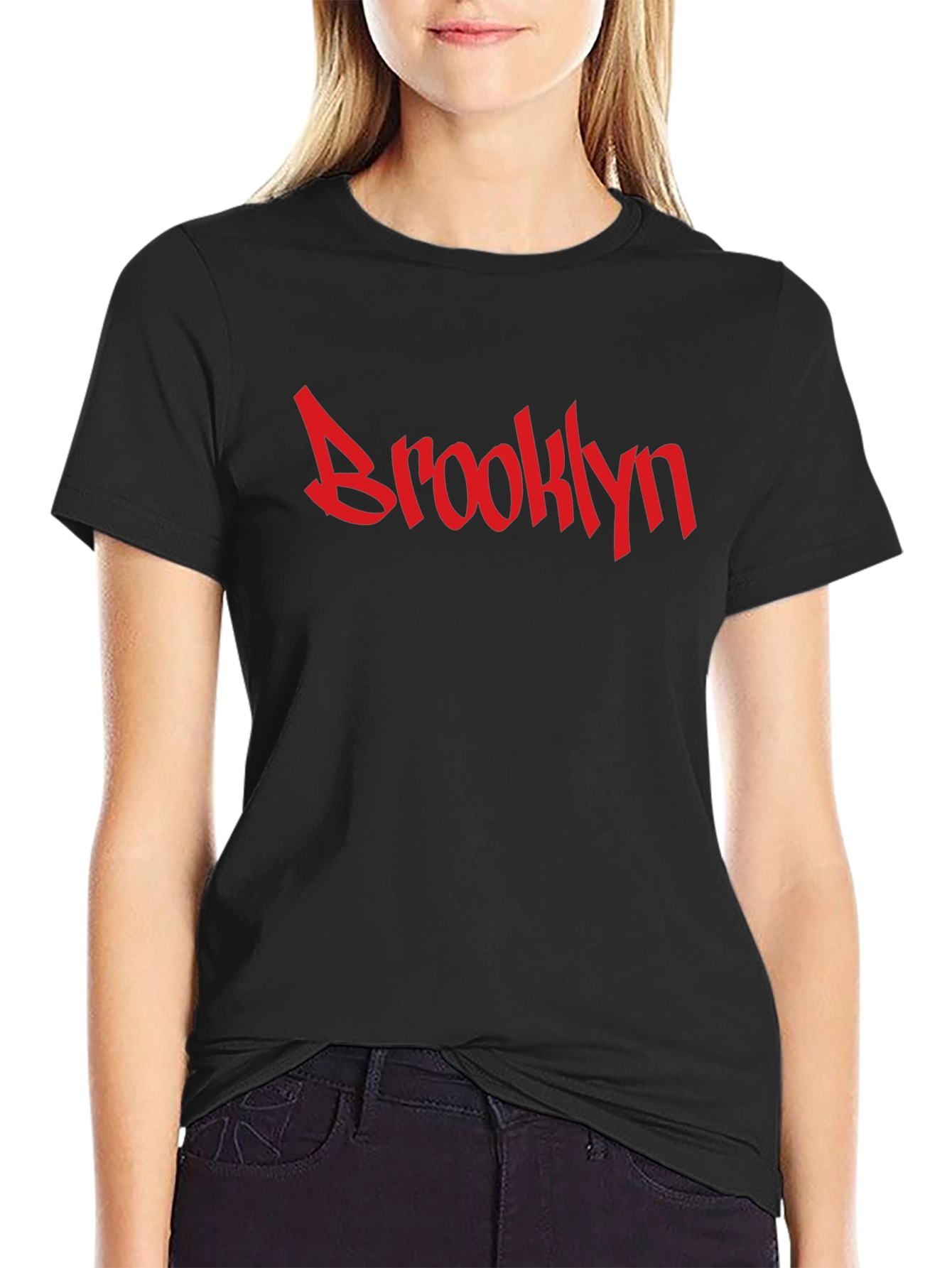Brooklyn Graphic Tee - Red on Black