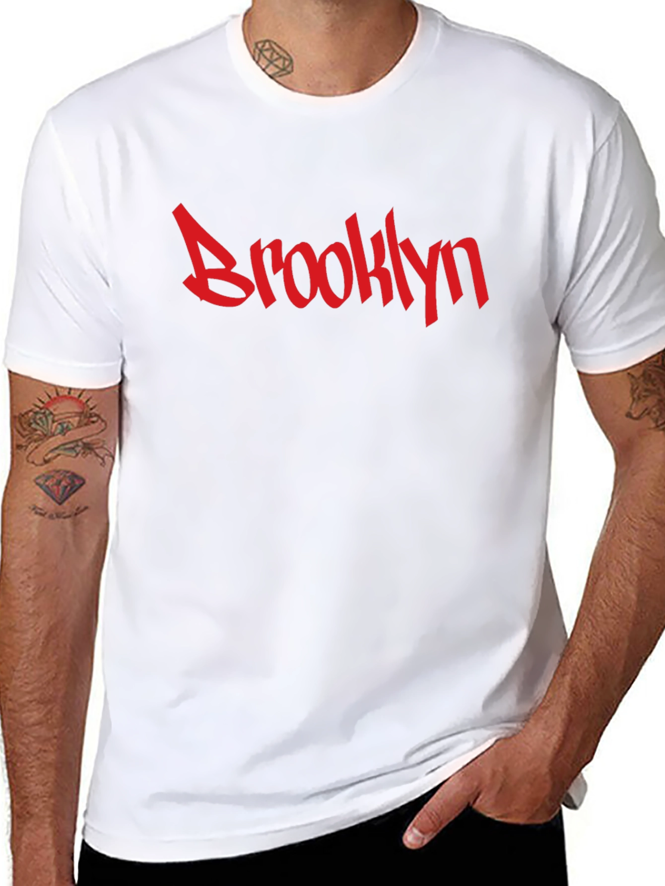 Brooklyn Graphic Tee - Red on Black